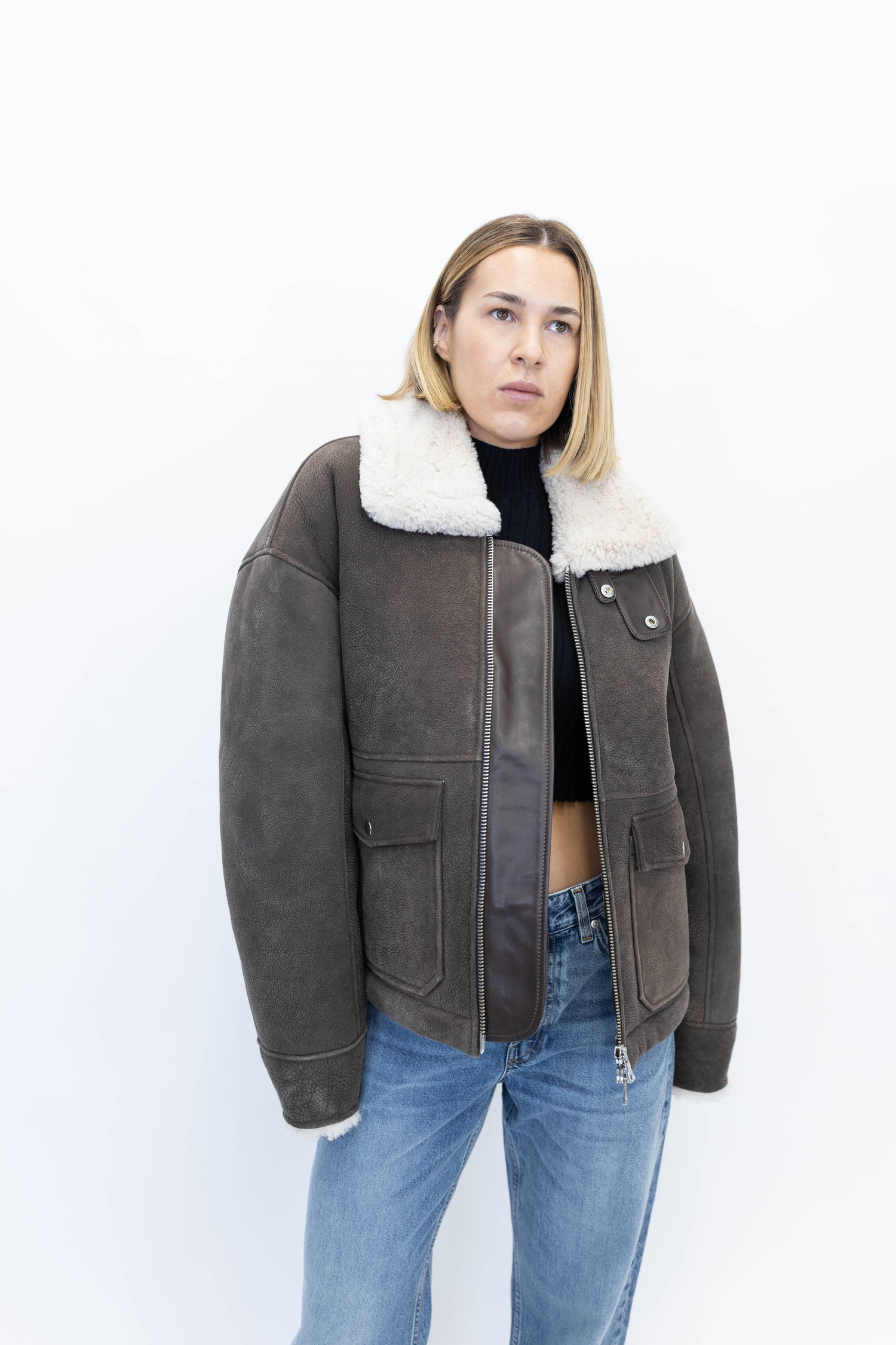 KOBE SHEARLING JACKET JACKET WON HUNDRED 