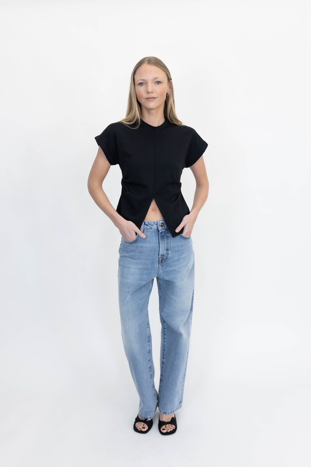 T-SHIRT SS SLIT IN BLACK T-SHIRT LA PISCINE 