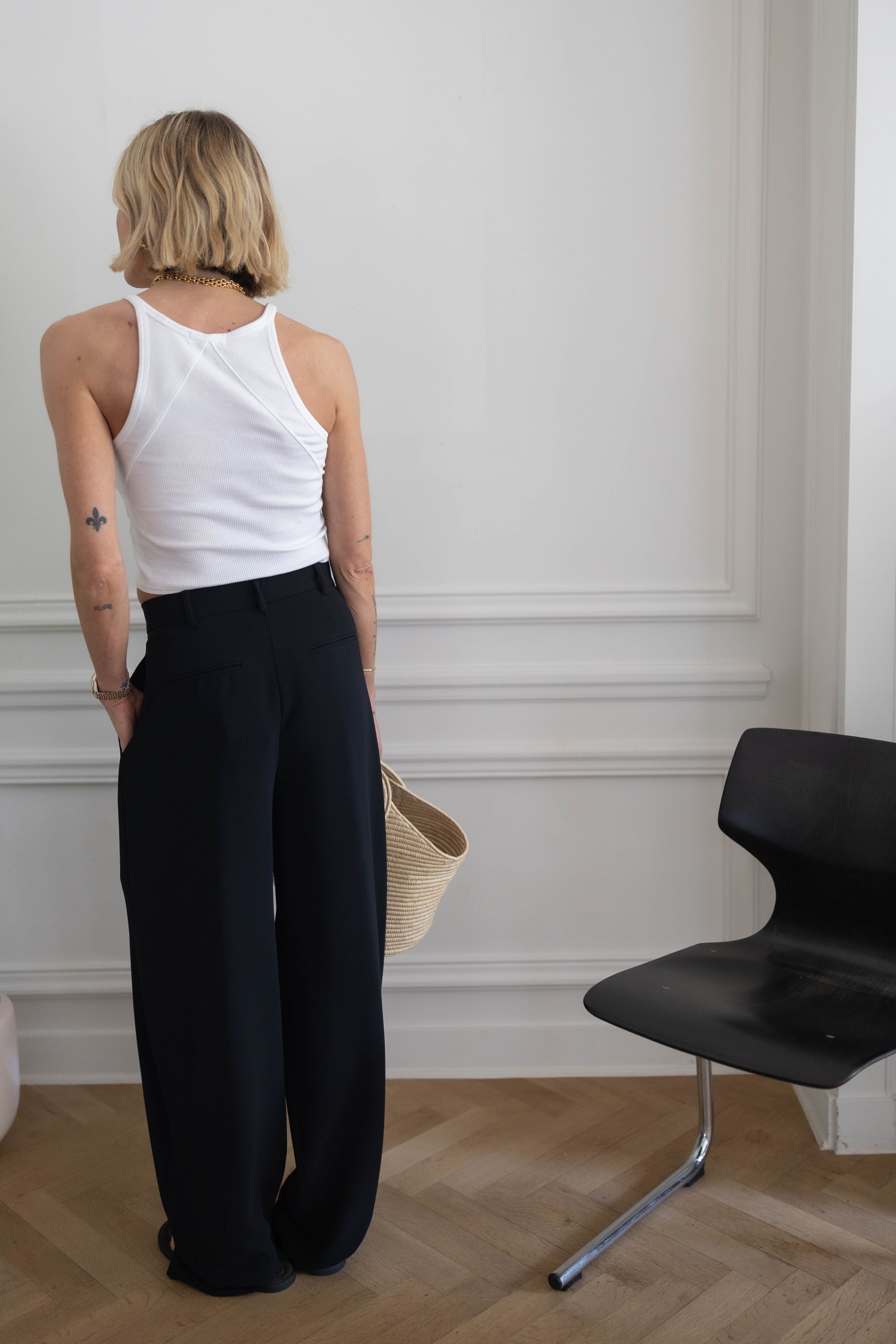 THE ESSENTIAL RIB STRING TANK IN WHITE TOP RAG&BONE 