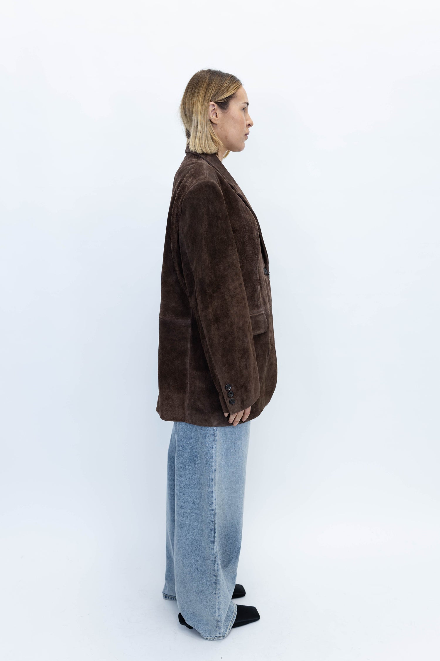 BENNY GRITTY SUEDE BLAZER IN DARK BROWN BLAZER ARMA 