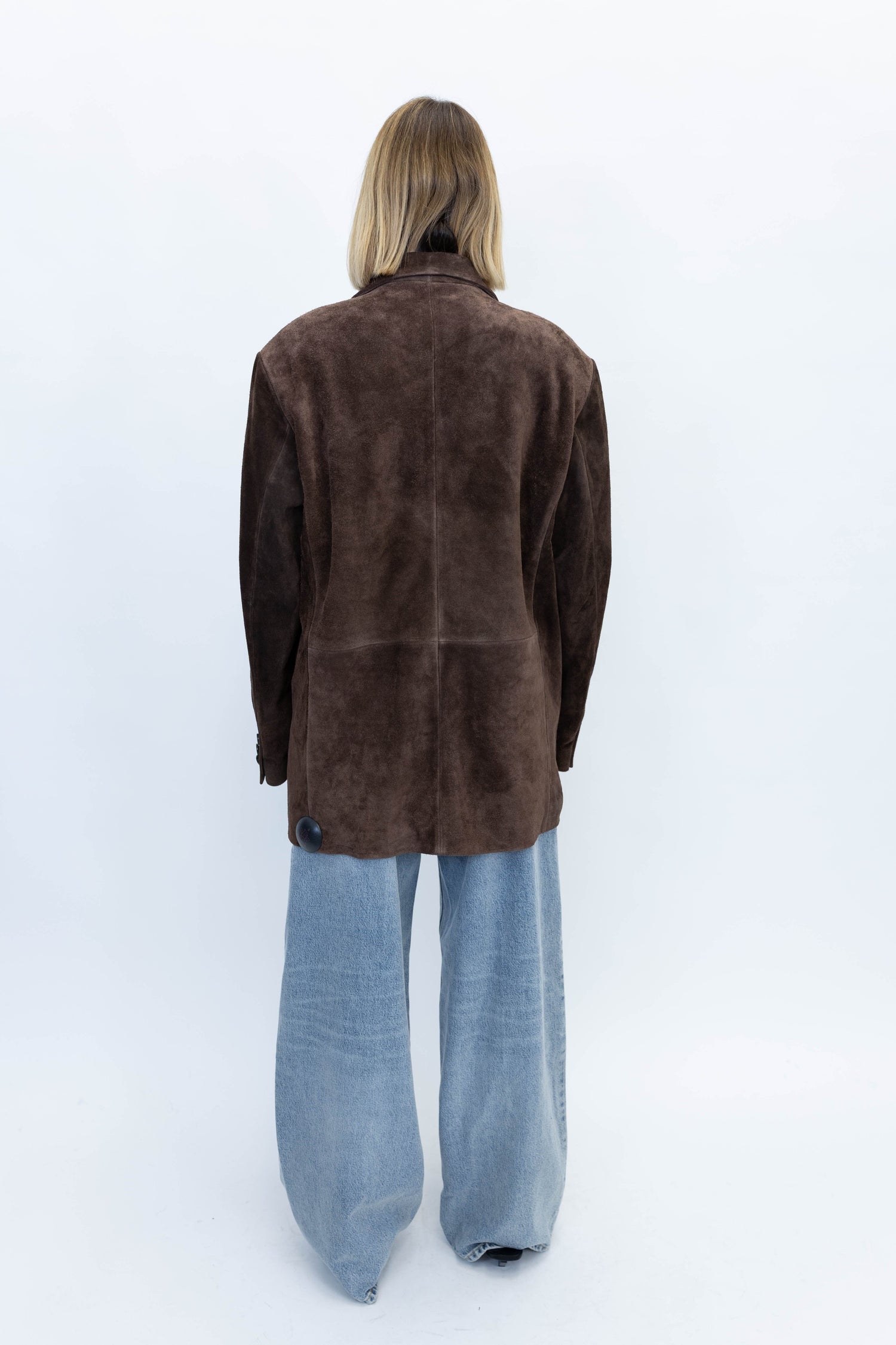 BENNY GRITTY SUEDE BLAZER IN DARK BROWN BLAZER ARMA 