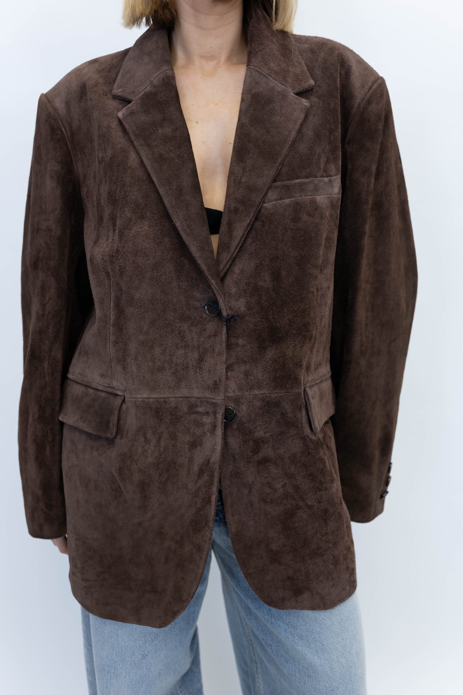 BENNY GRITTY SUEDE BLAZER IN DARK BROWN BLAZER ARMA 