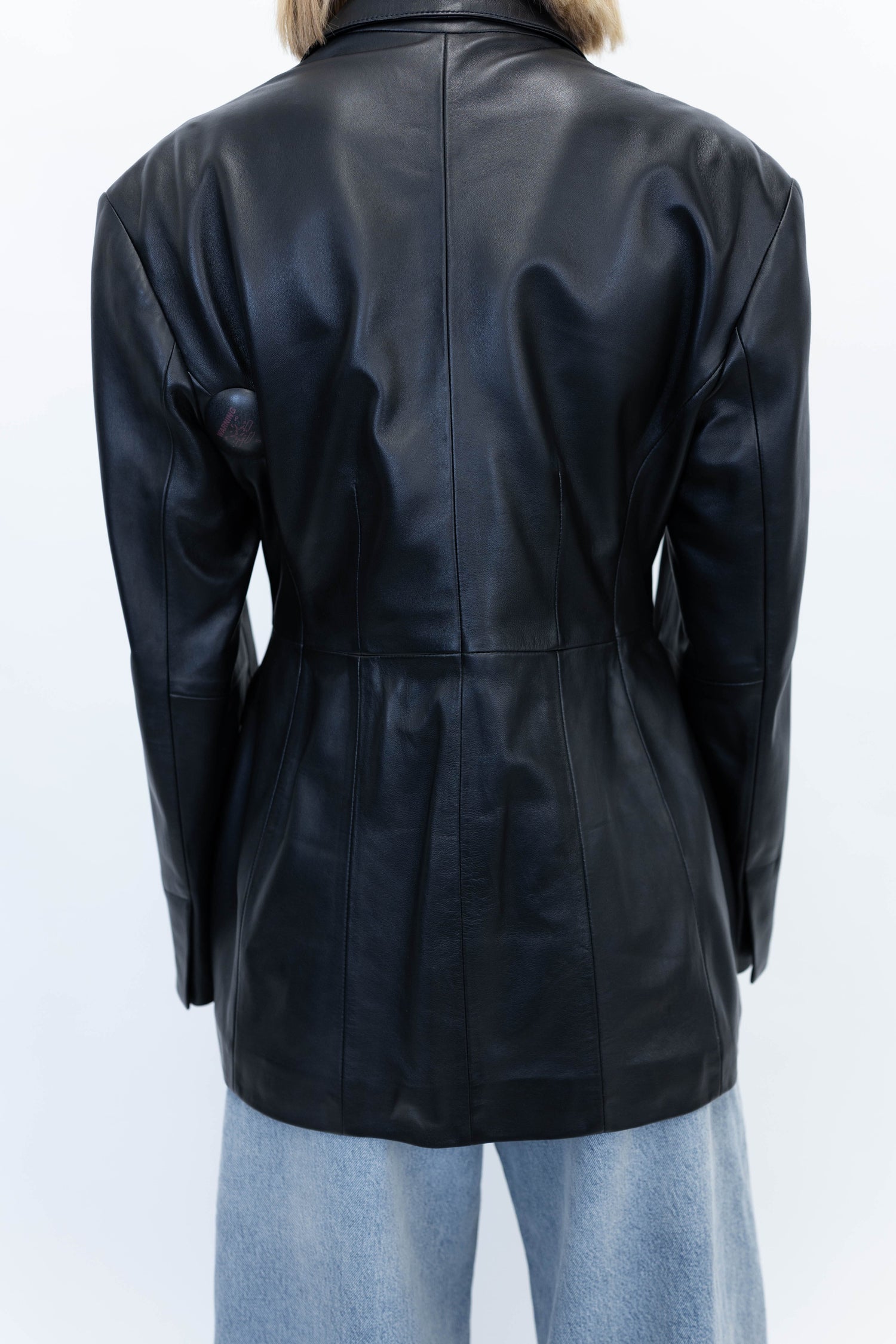 LYDIA LAMB LEATHER BLAZER BLACK BLAZER ARMA 