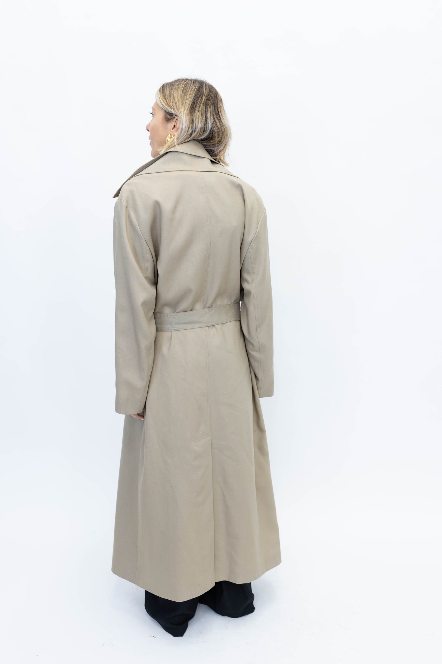BELTED TRENCH COAT WITH DOUBLE COLLAR COAT ROHE 