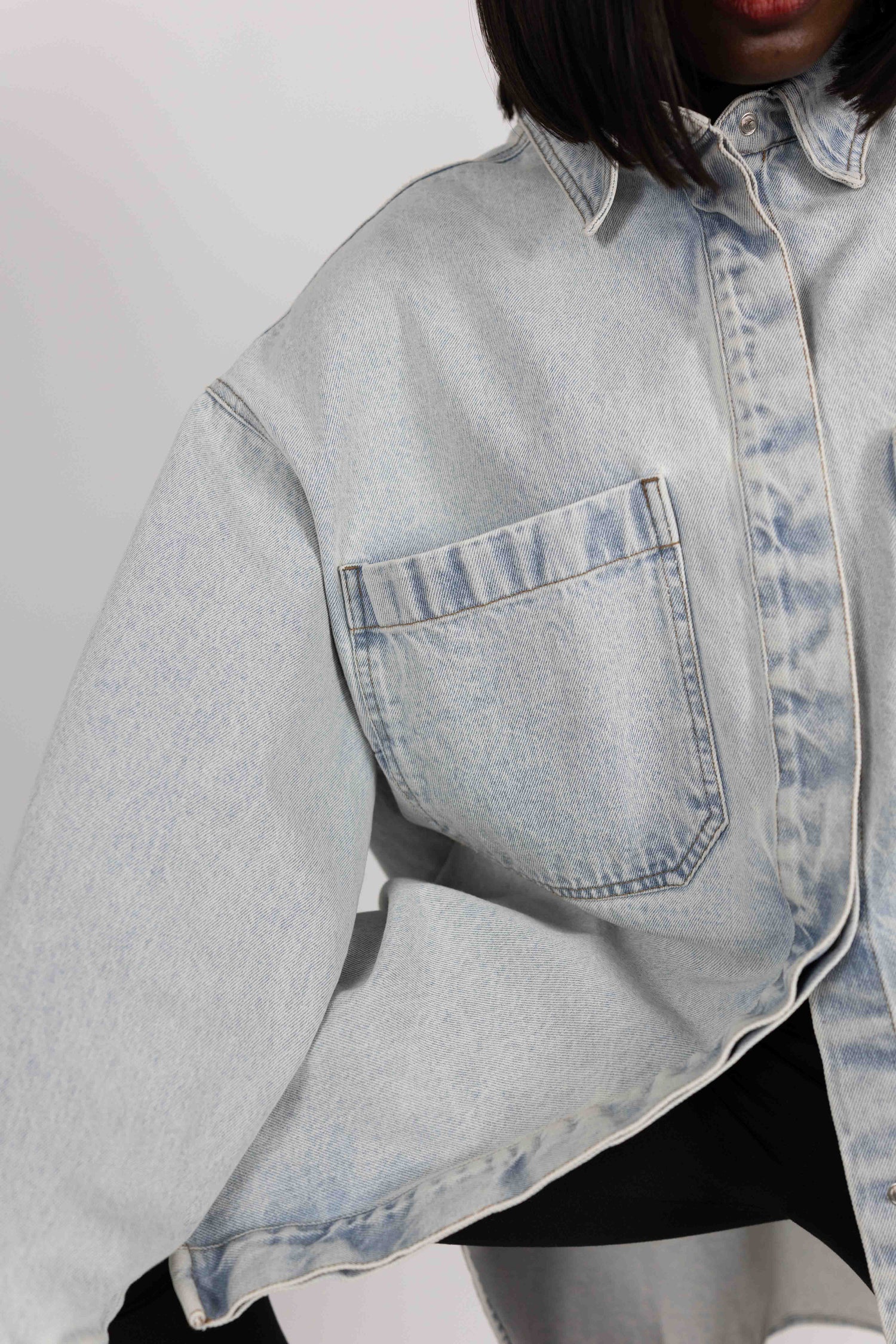 DACE OVERSIZED DENIM SHIRT SHIRT KURE 