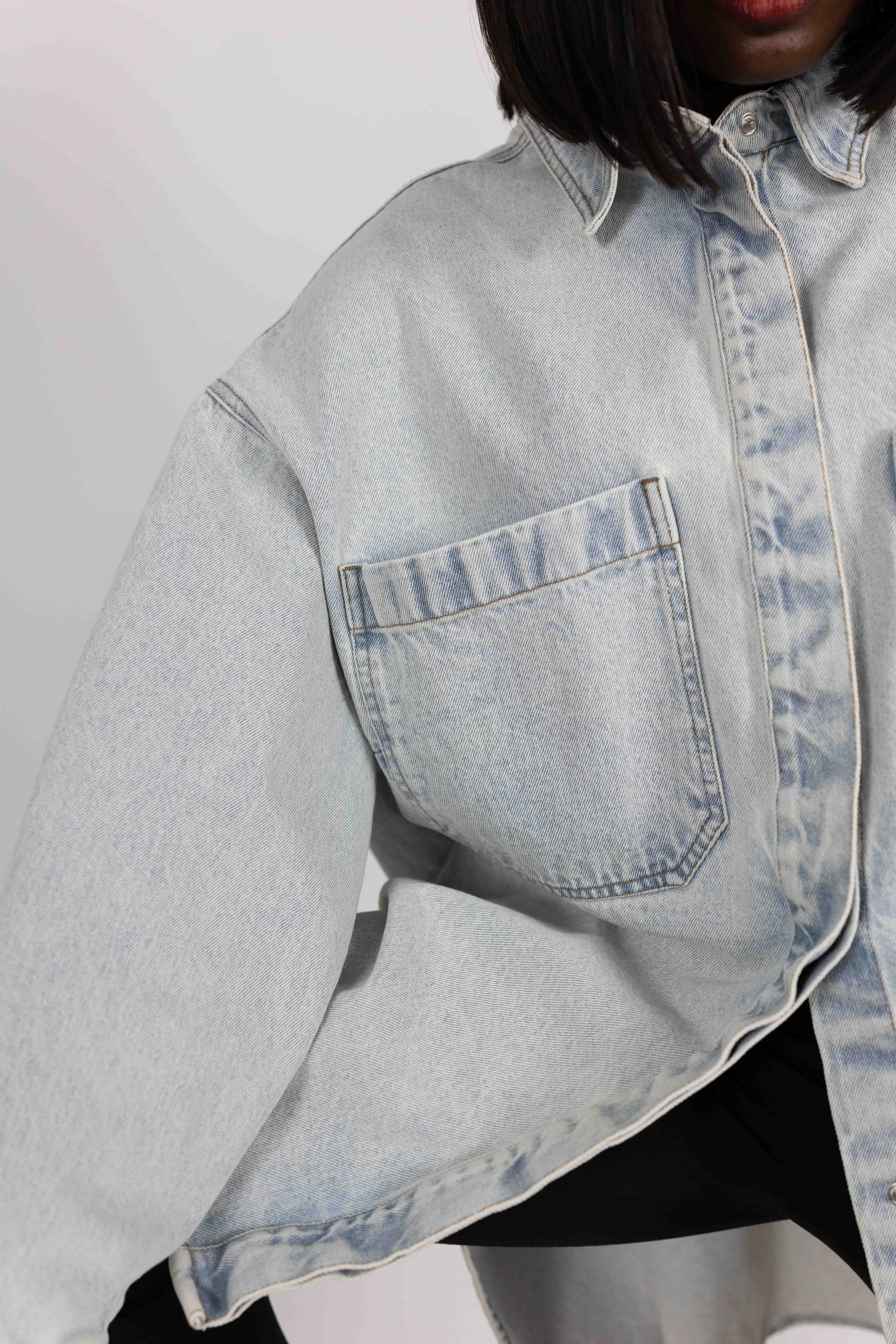 DACE OVERSIZED DENIM SHIRT SHIRT KURE 