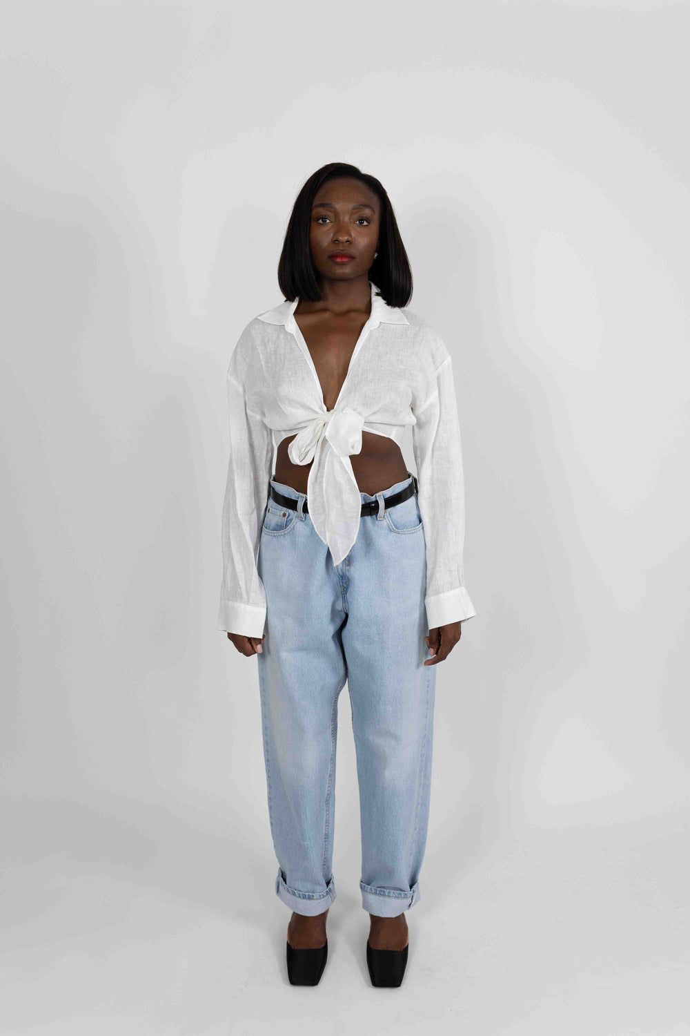 SOVO WRAP LINEN SHIRT SHIRT KURE 