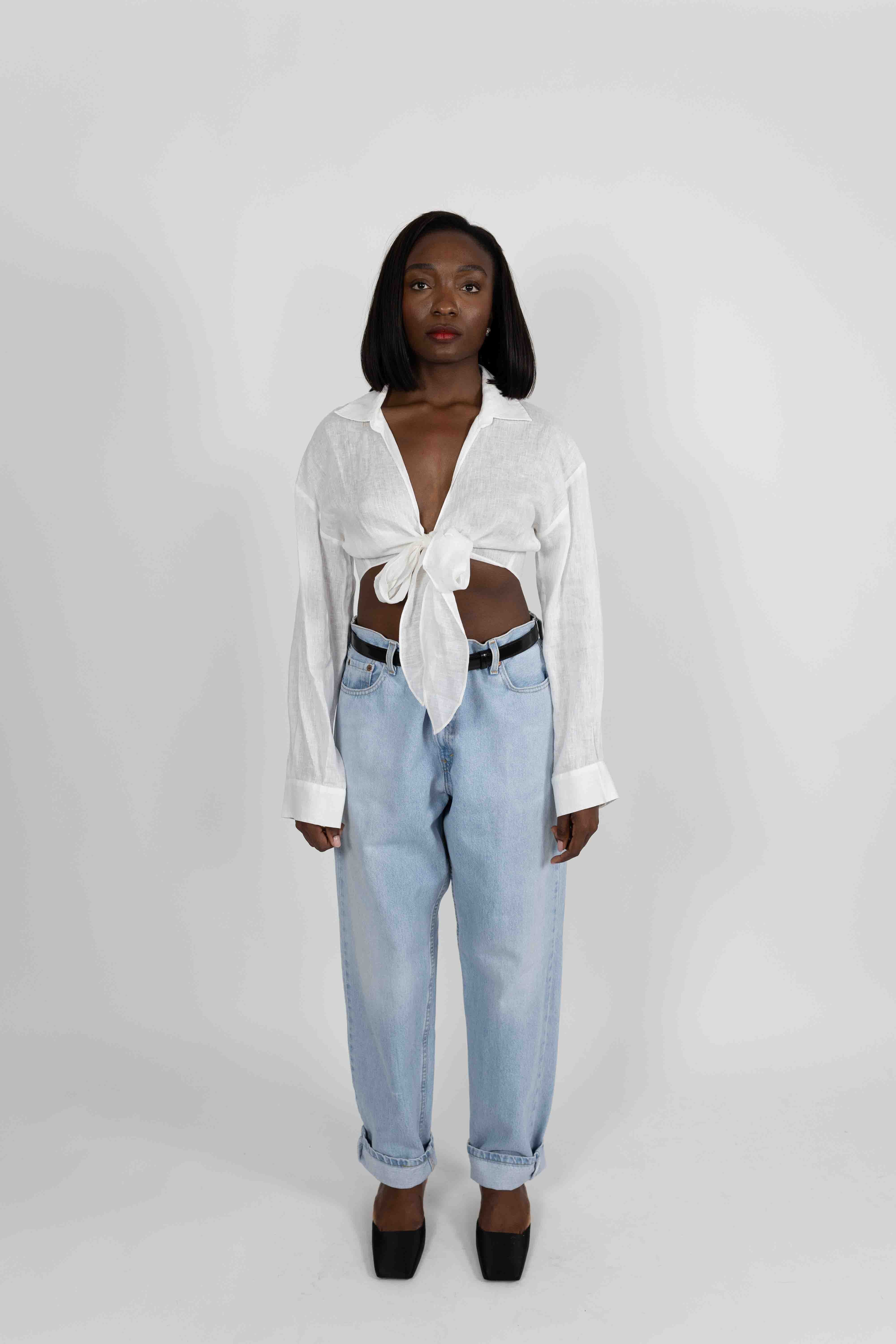 SOVO WRAP LINEN SHIRT SHIRT KURE 