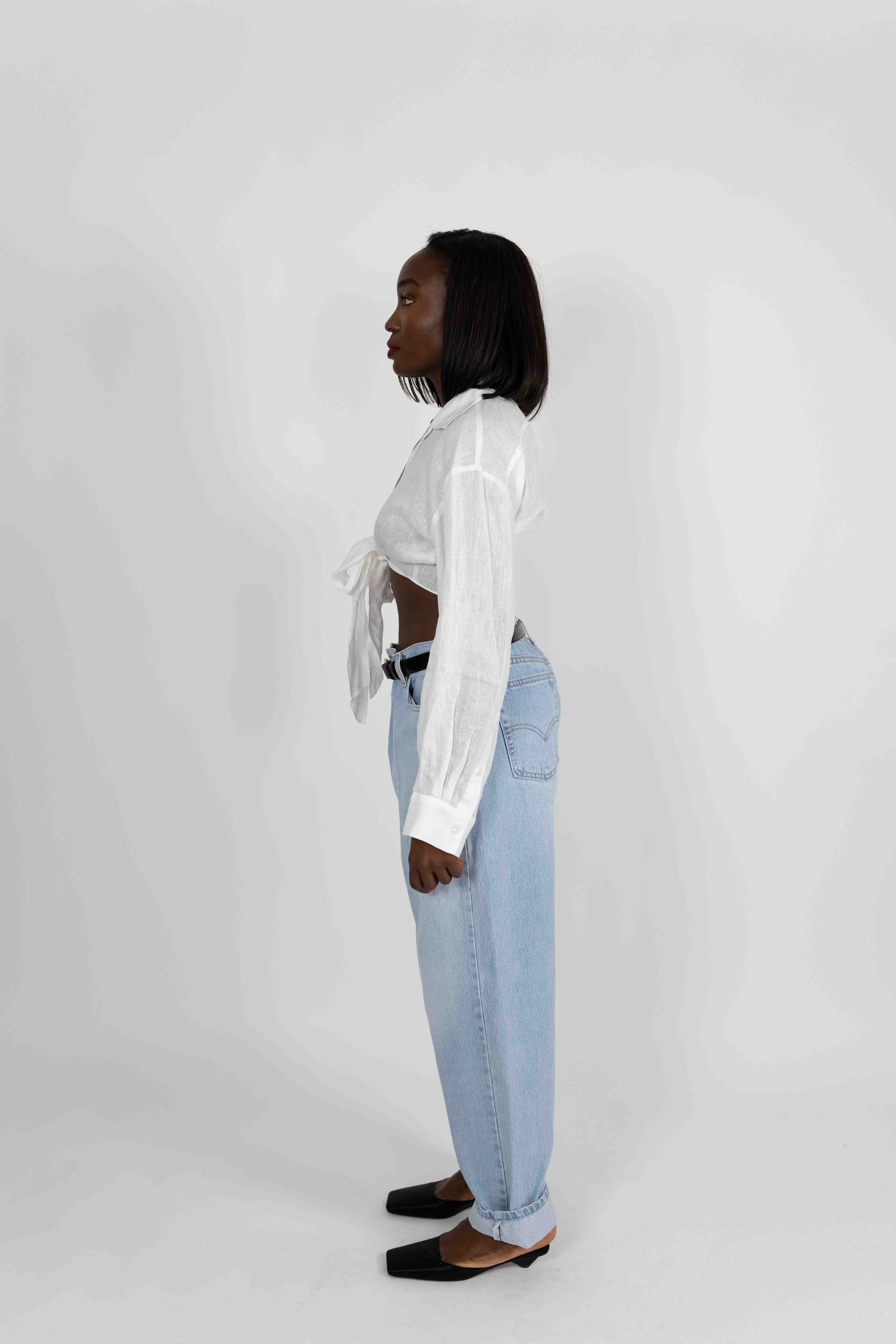 SOVO WRAP LINEN SHIRT SHIRT KURE 