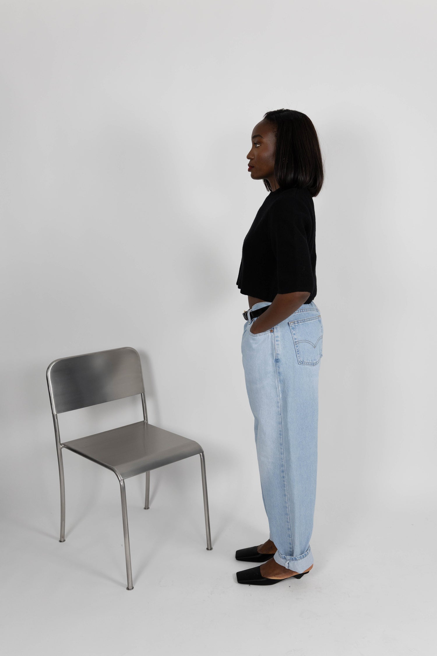 KAMILLE CROPPED HEAVY KNIT TEE KURE 