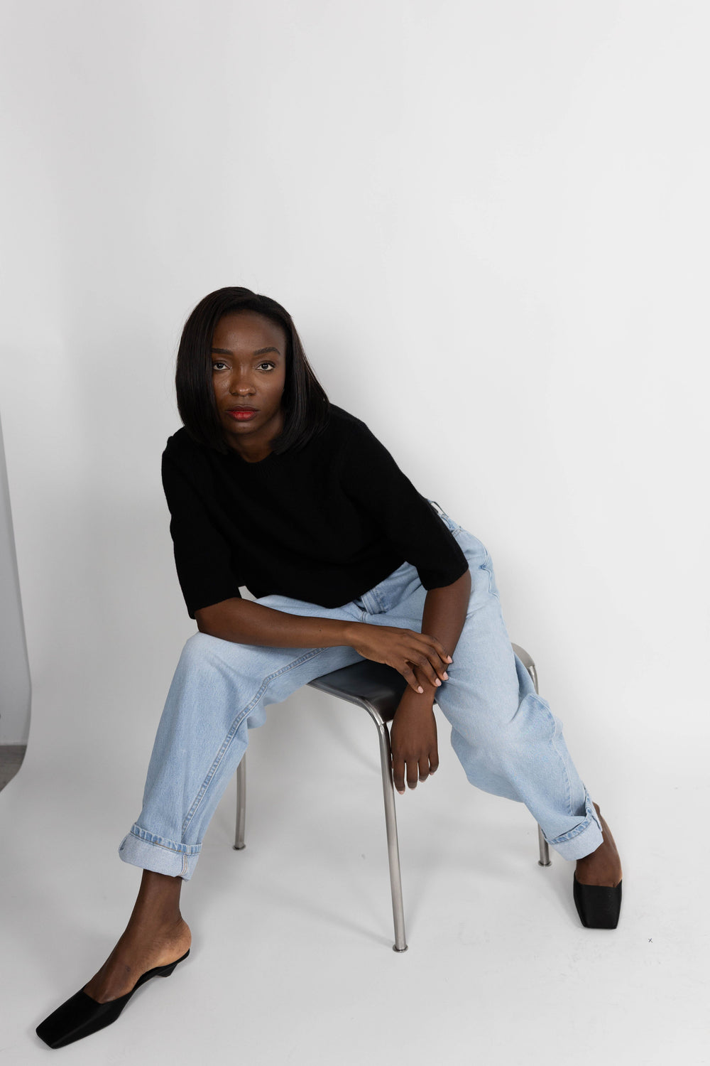KAMILLE CROPPED HEAVY KNIT TEE KURE 