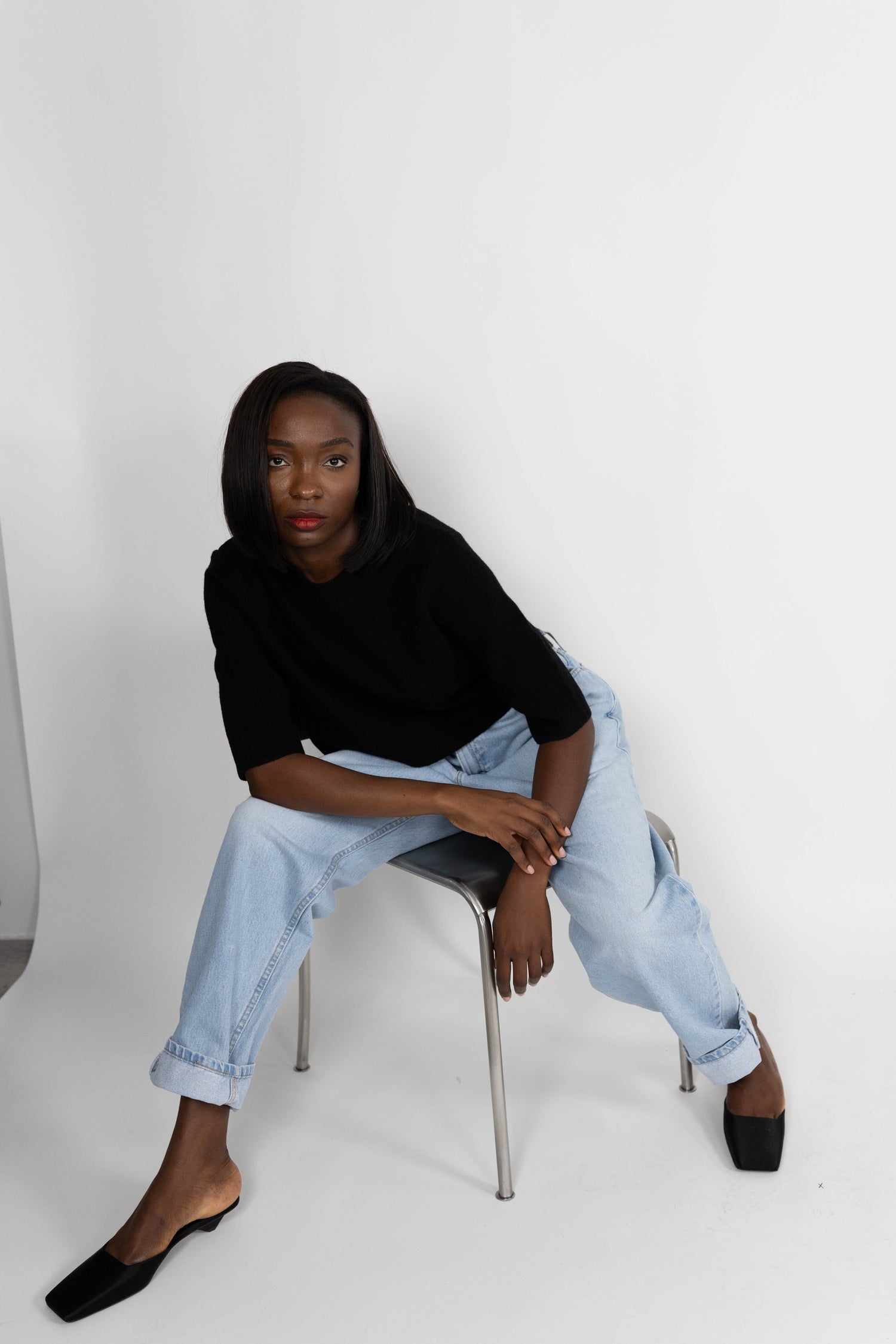 KAMILLE CROPPED HEAVY KNIT TEE KURE 