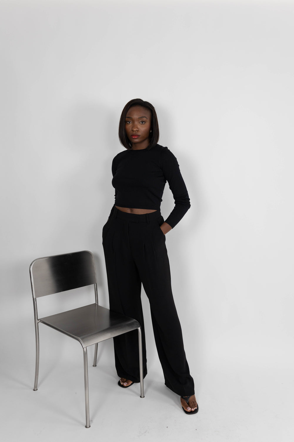 LEONIE CROPPED LIGHT KNIT BLOUSE KURE 