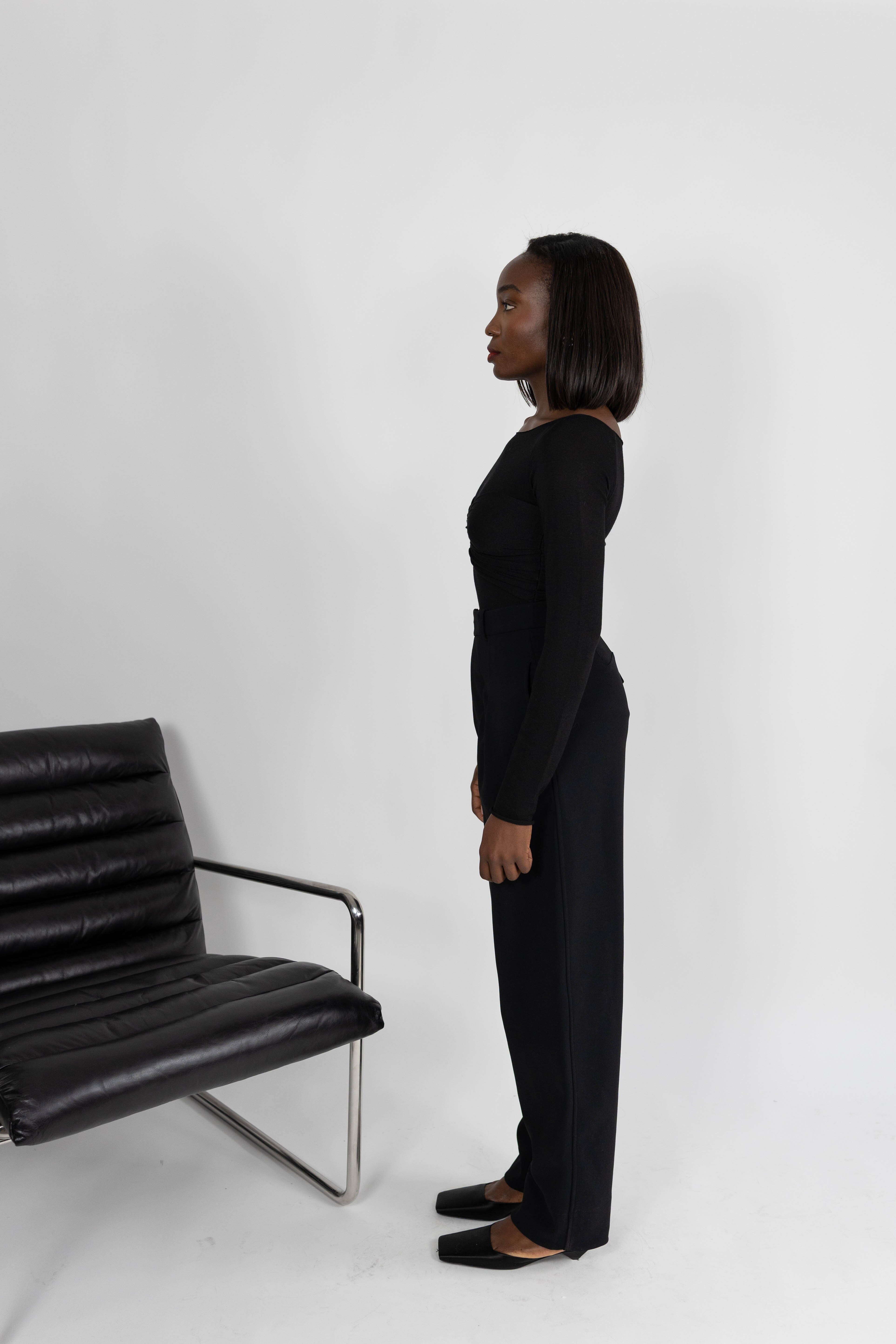 KANDICE TOP KNIT IN BLACK KNIT KURE 