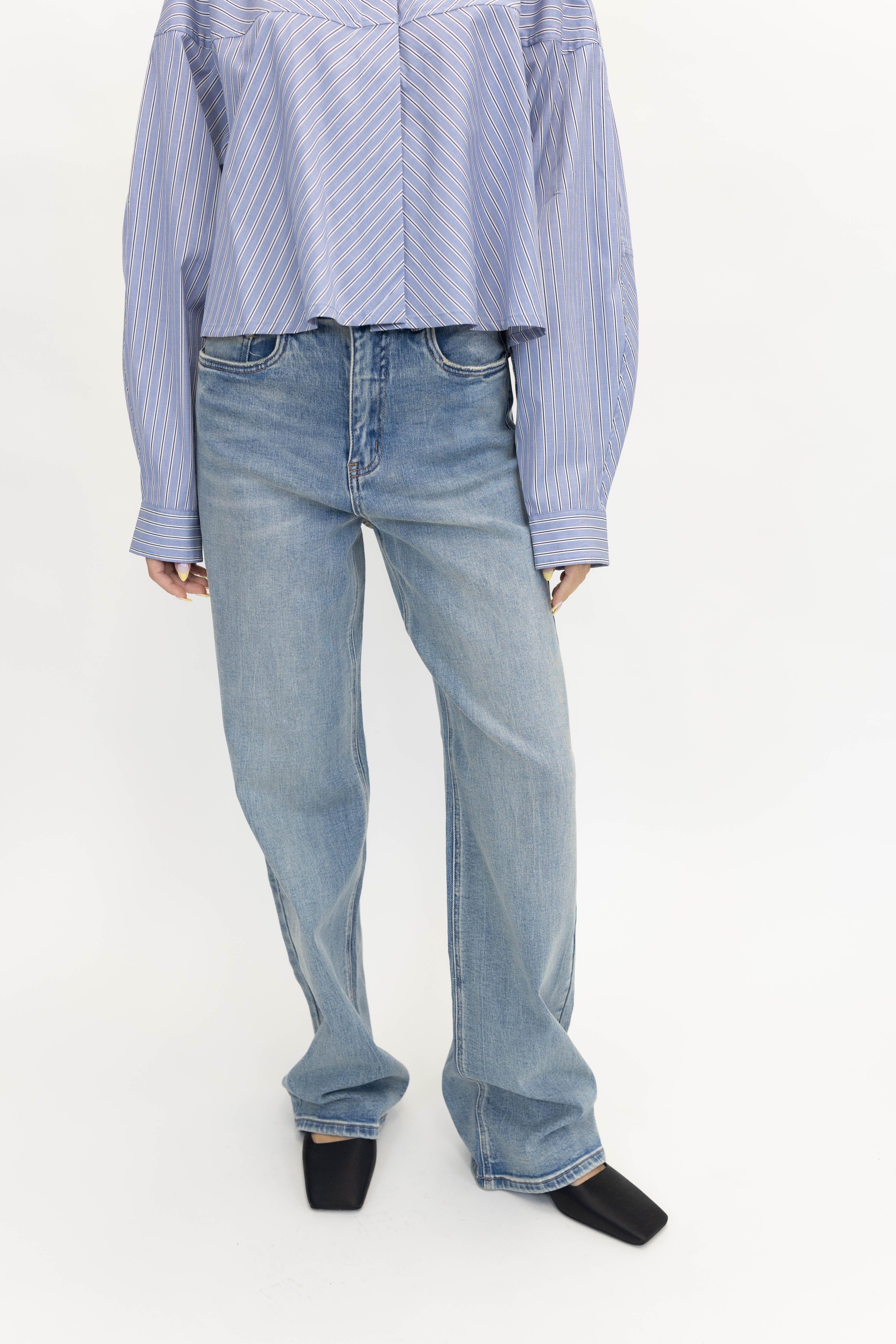 ZOLANI HW WIDE JEANS IN WASHED BLUE JEANS GESTUZ 