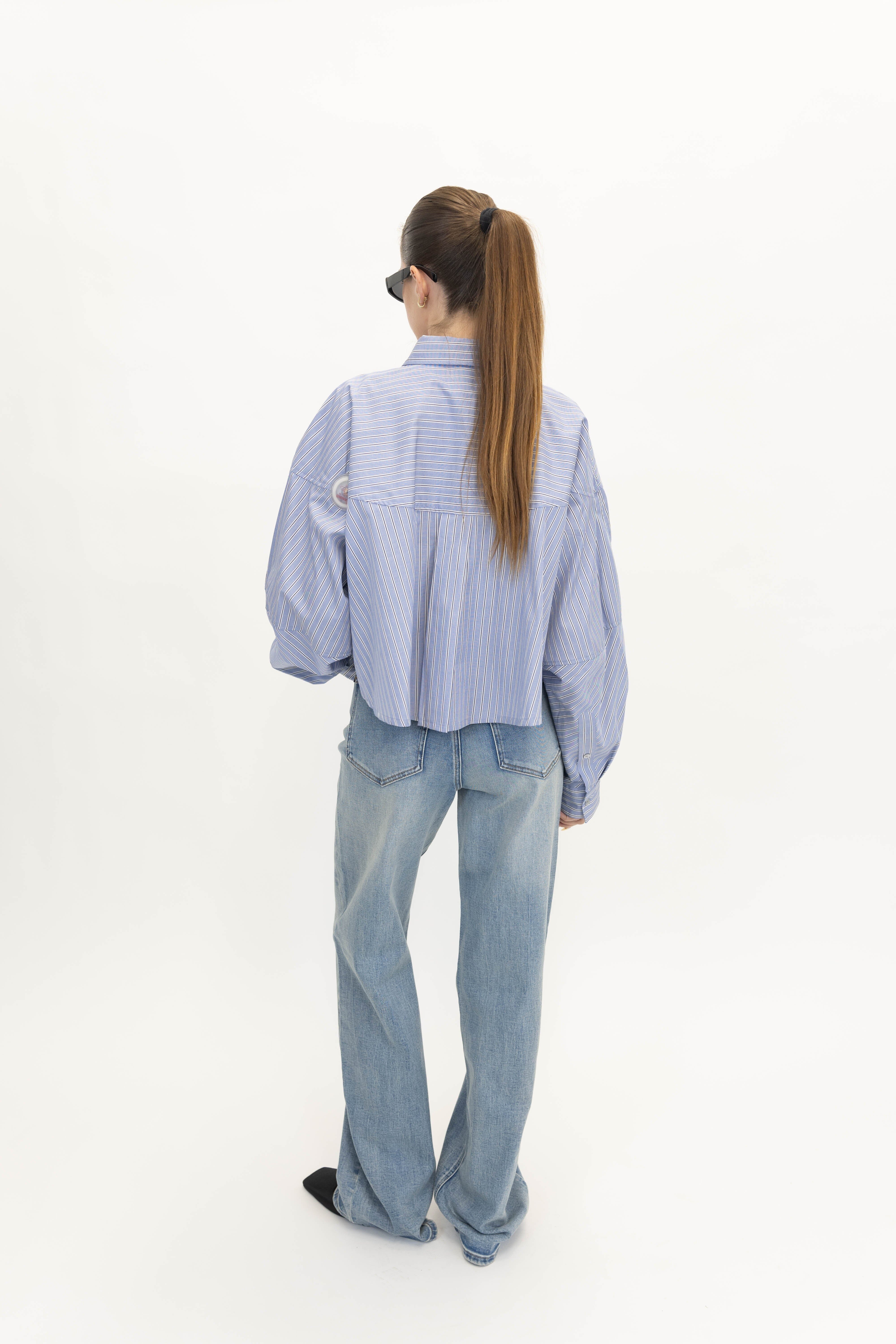 MEYER STRIPE SHIRT IN BLUE/WHITE SHIRT AGOLDE 
