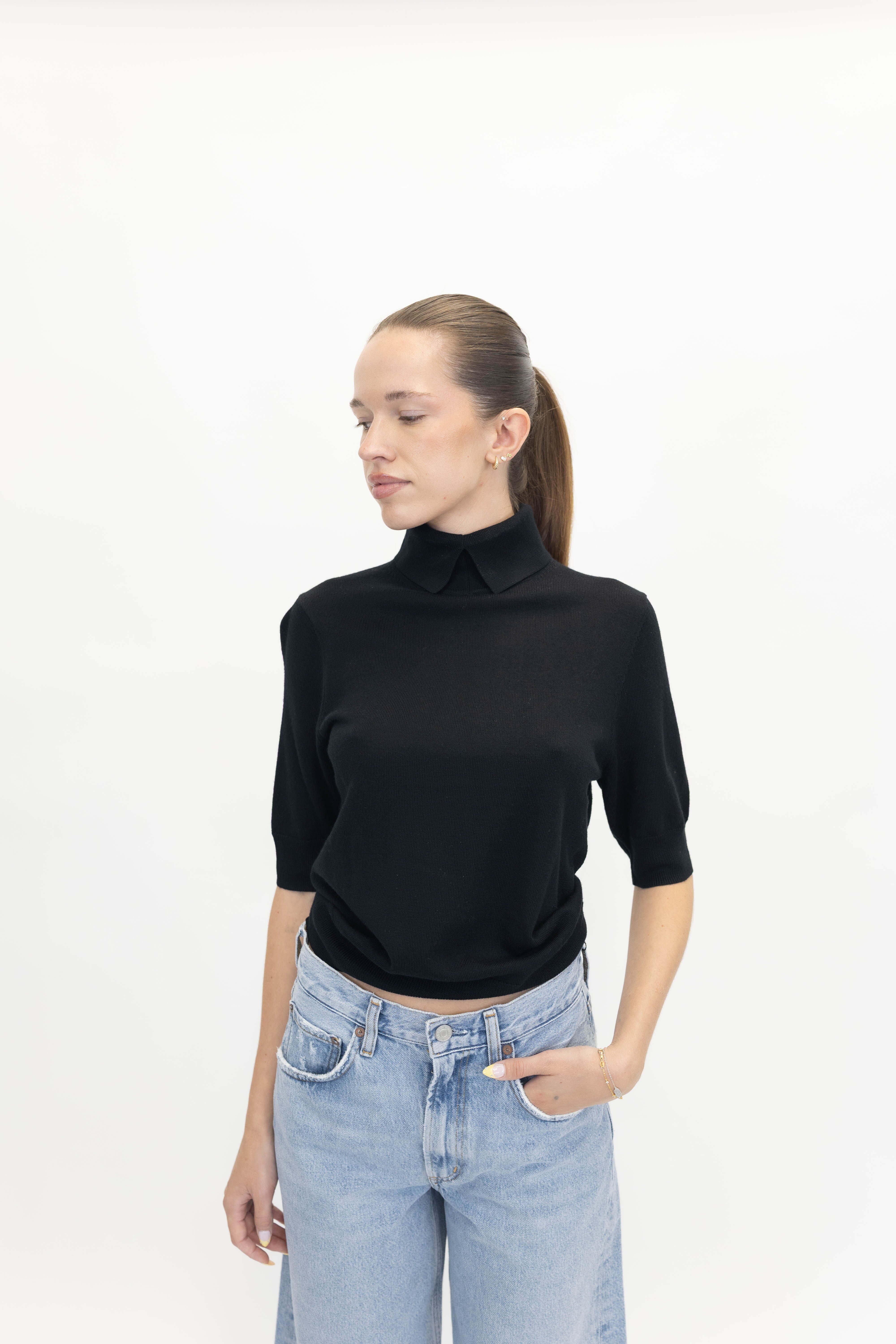 PERRY KNIT BLOUSE IN BLACK KNIT HERSKIND 