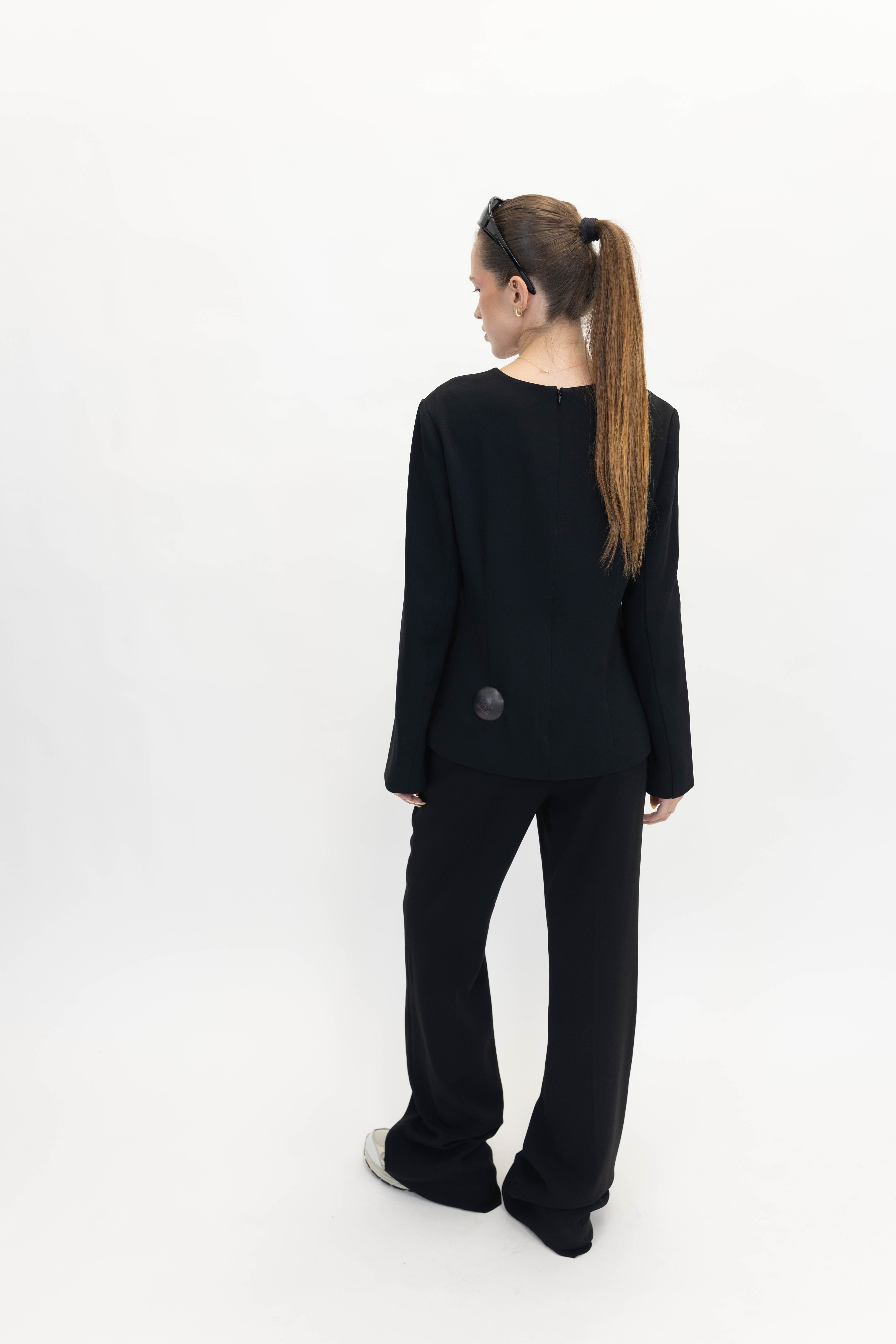 CREPE FLARE PANTS IN BLACK PANTS THE GARMENT 