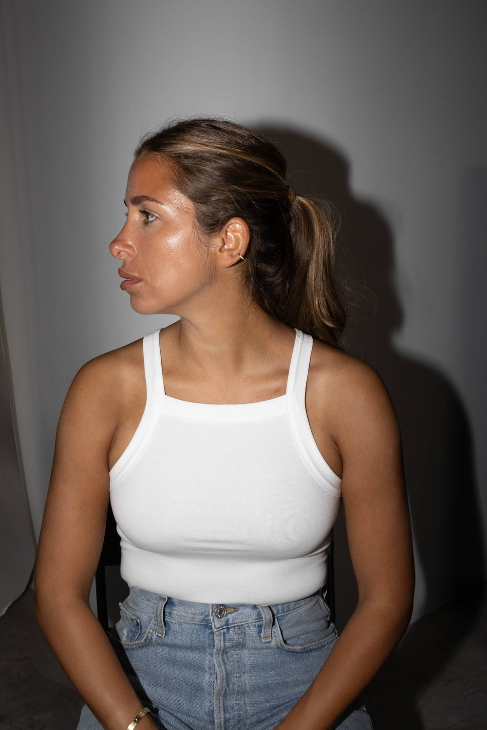 TRINE TANK TOP WITH SQUARE NECKLINE TOP KURE 