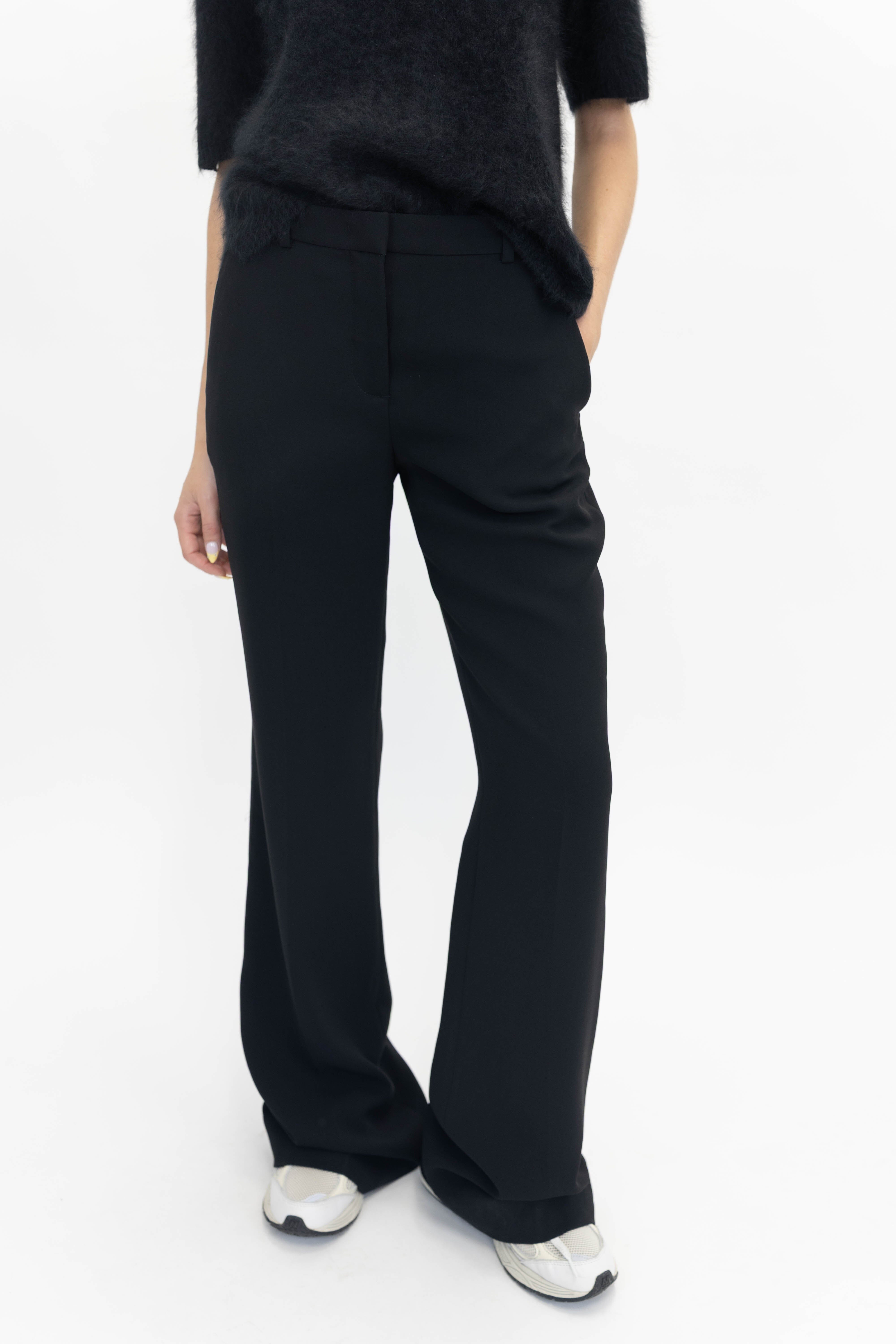 CREPE FLARE PANTS IN BLACK PANTS THE GARMENT 