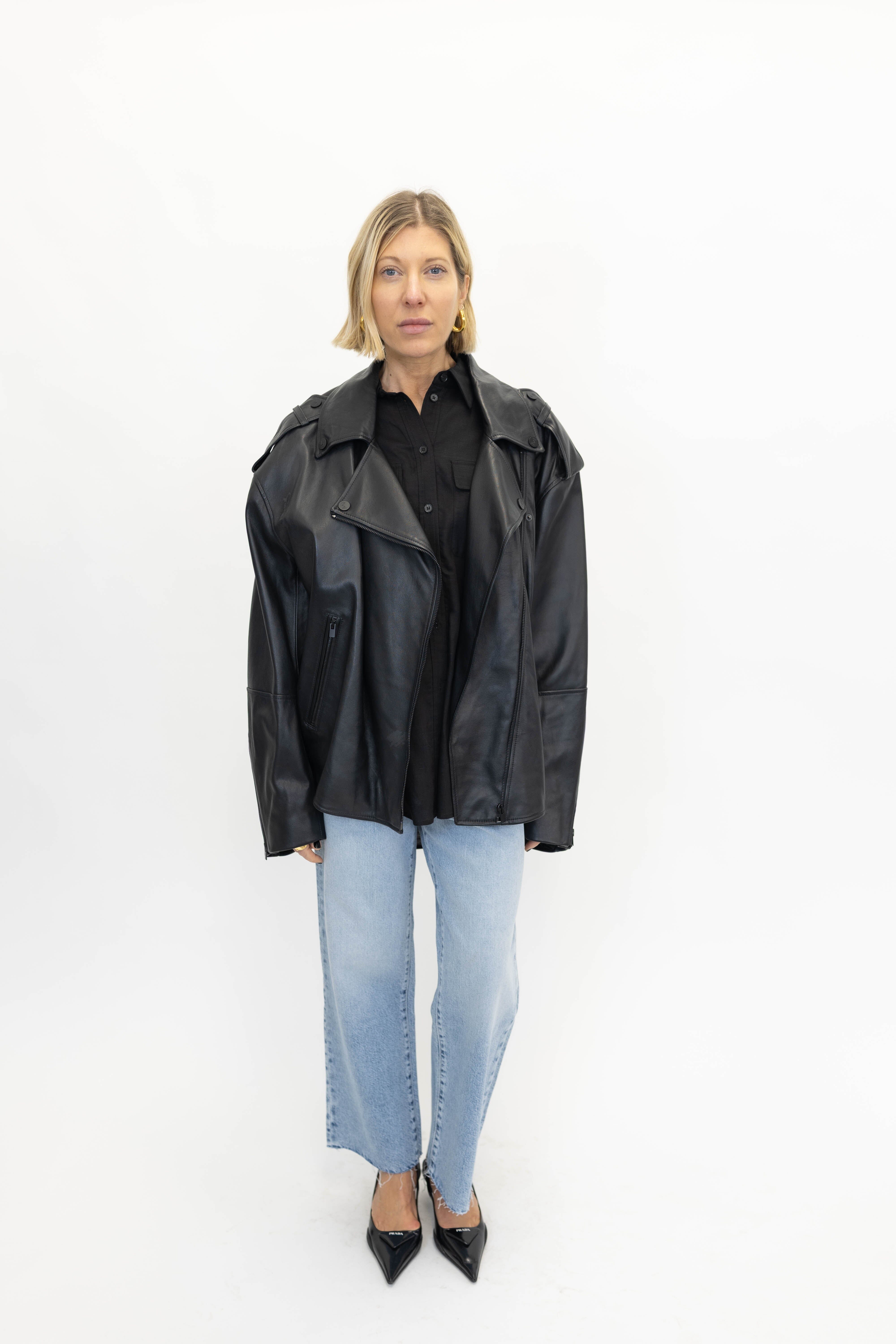 BEZONS LEATHER JACKET IN BLACK JACKET THE MANNEI 