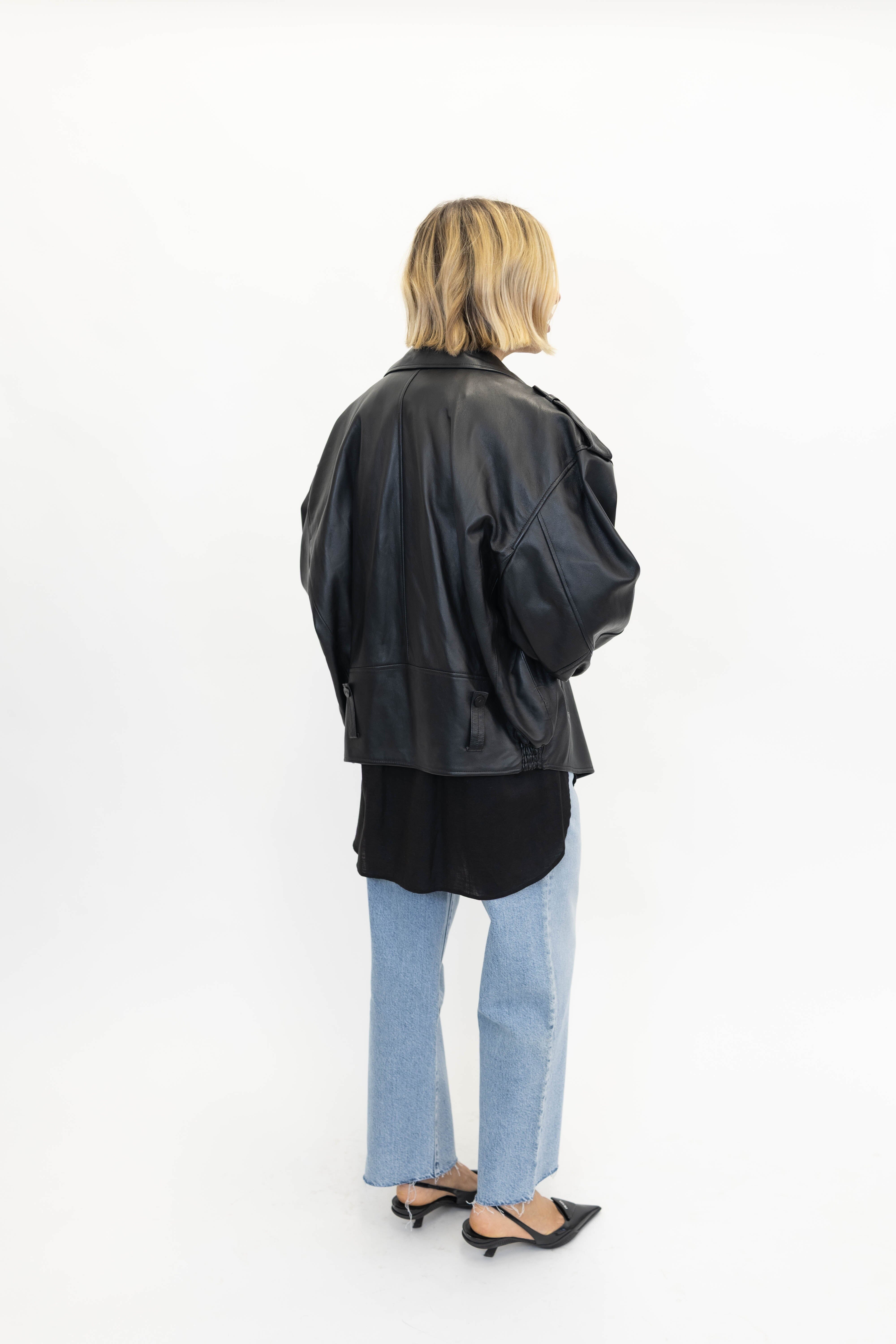 BEZONS LEATHER JACKET IN BLACK JACKET THE MANNEI 