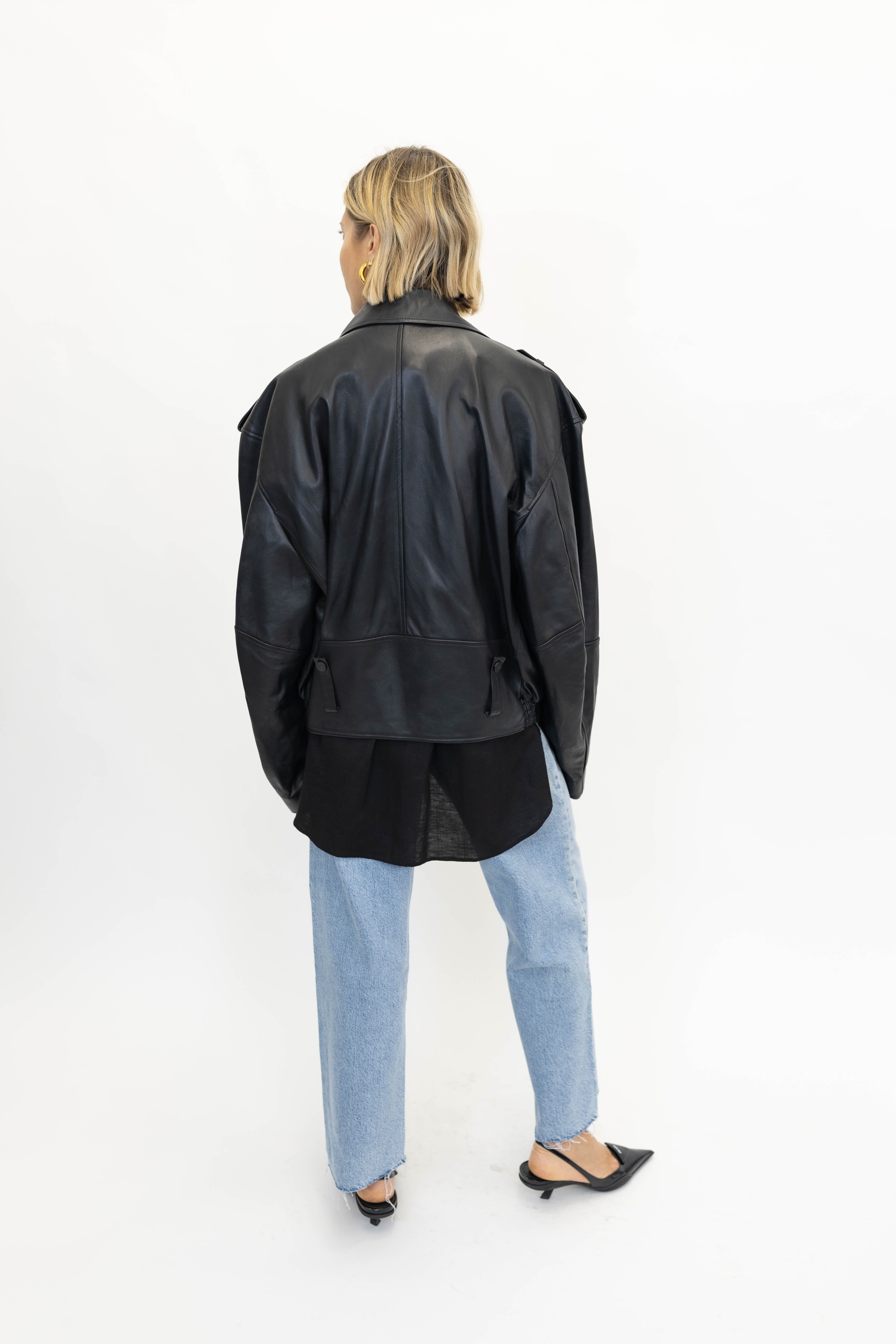 BEZONS LEATHER JACKET IN BLACK JACKET THE MANNEI 