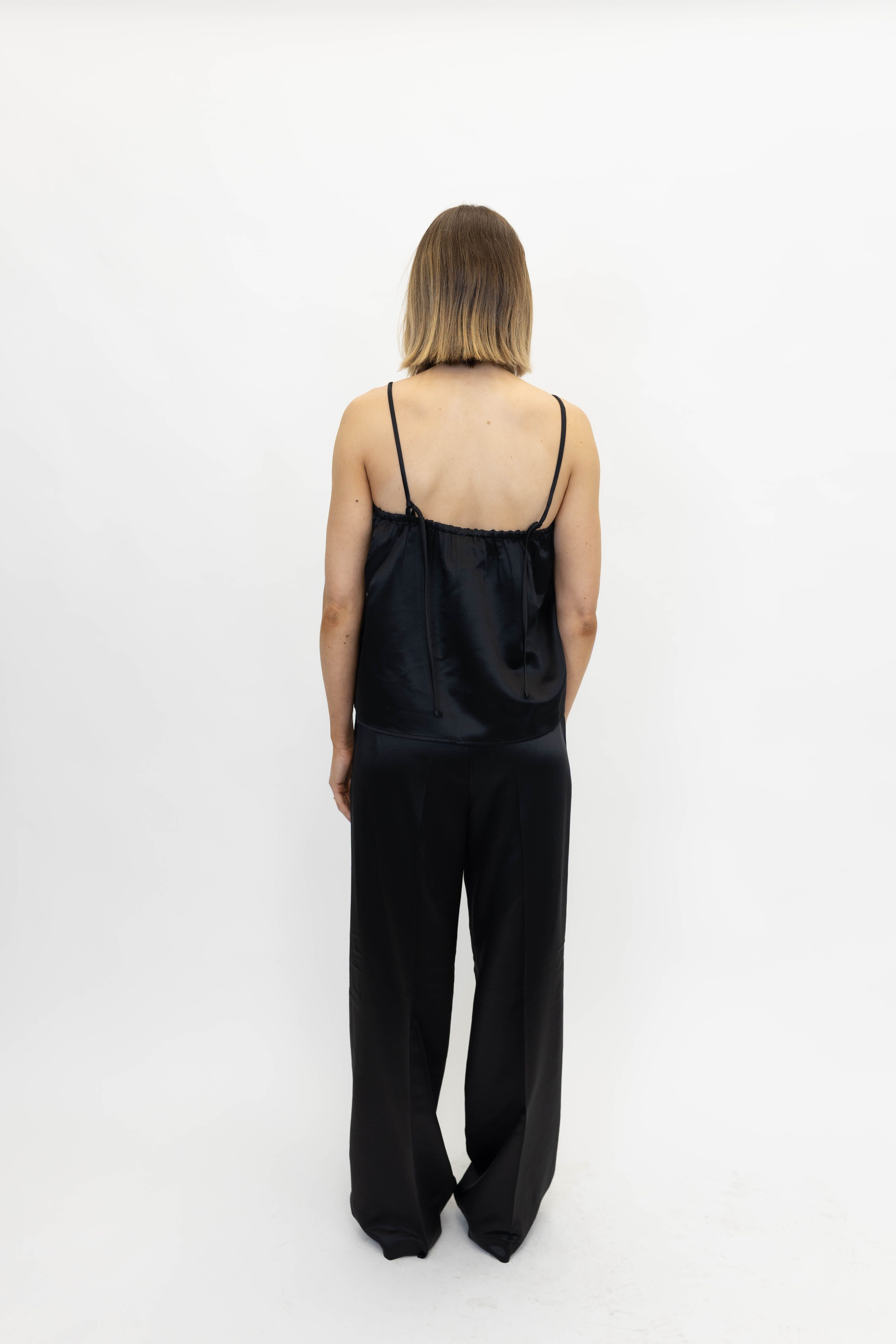 SILK PANTS IN BLACK PANTS SOFT GOAT 