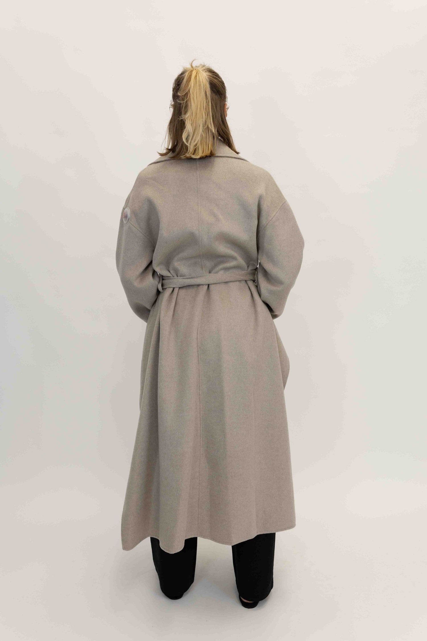 SALIMA DOUBLE WOOL COAT IN STONE COAT NANUSHKA 