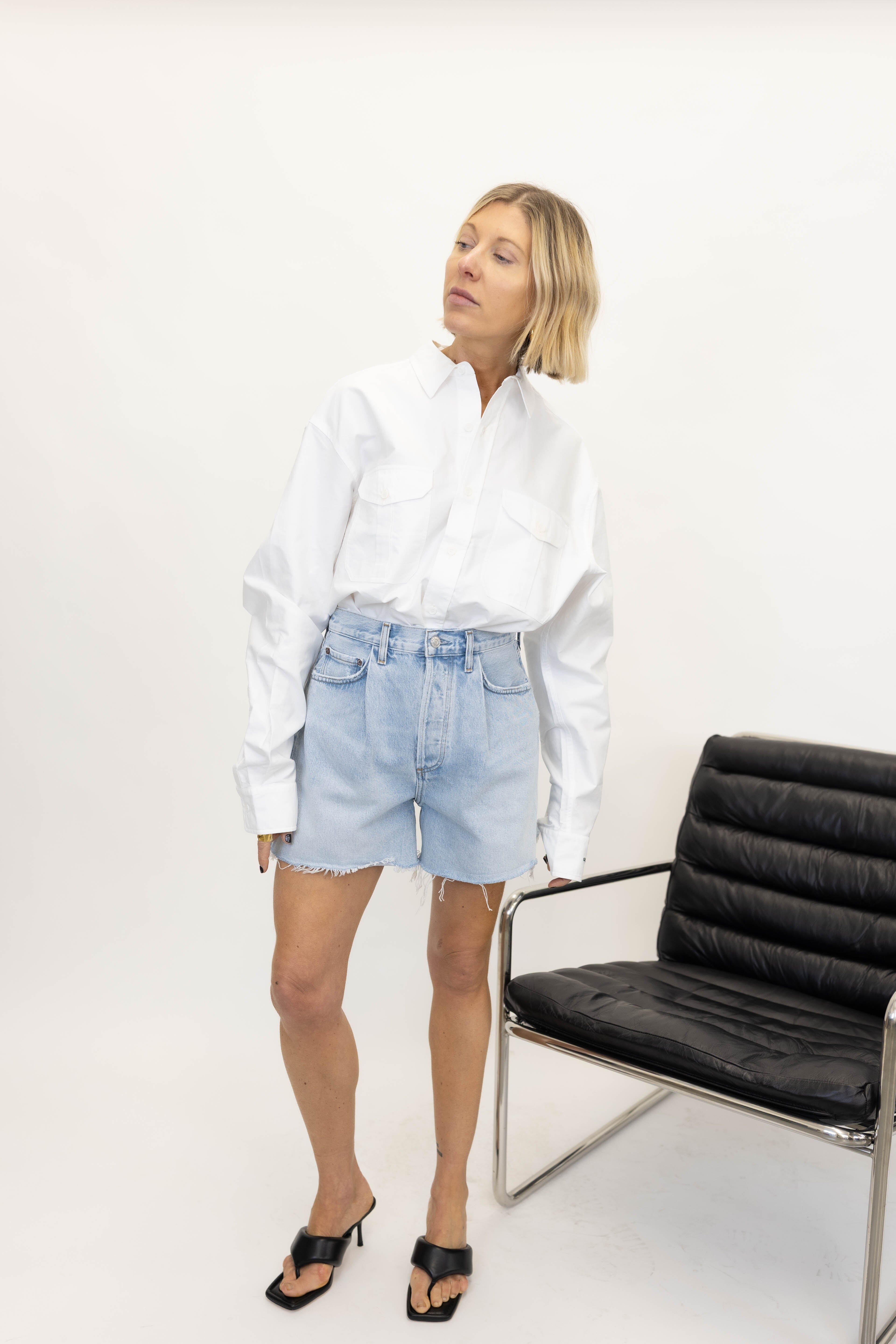 RHODA PLEATED A-LINE SHORT IN DETACH SHORT AGOLDE 