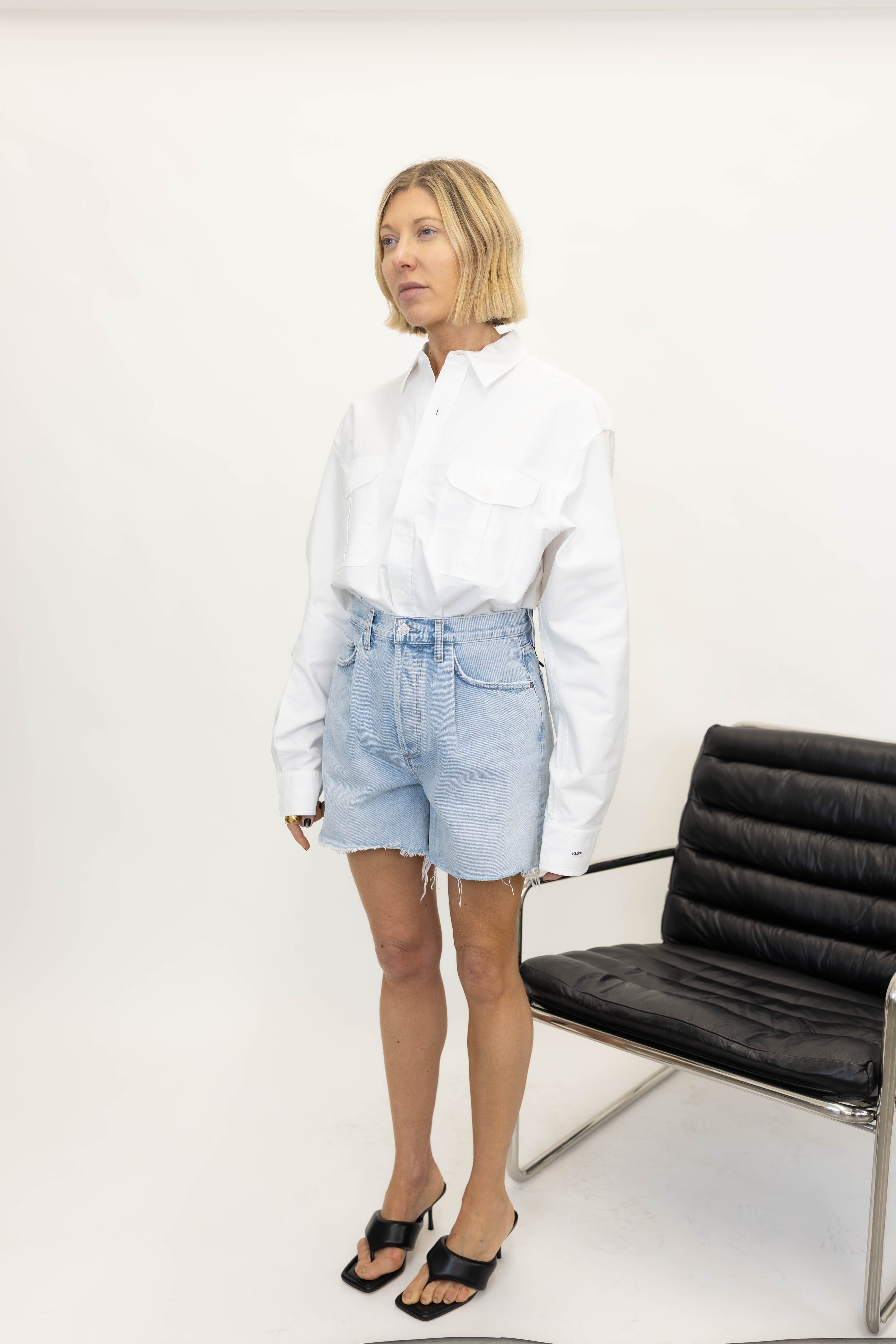 RHODA PLEATED A-LINE SHORT IN DETACH SHORT AGOLDE 