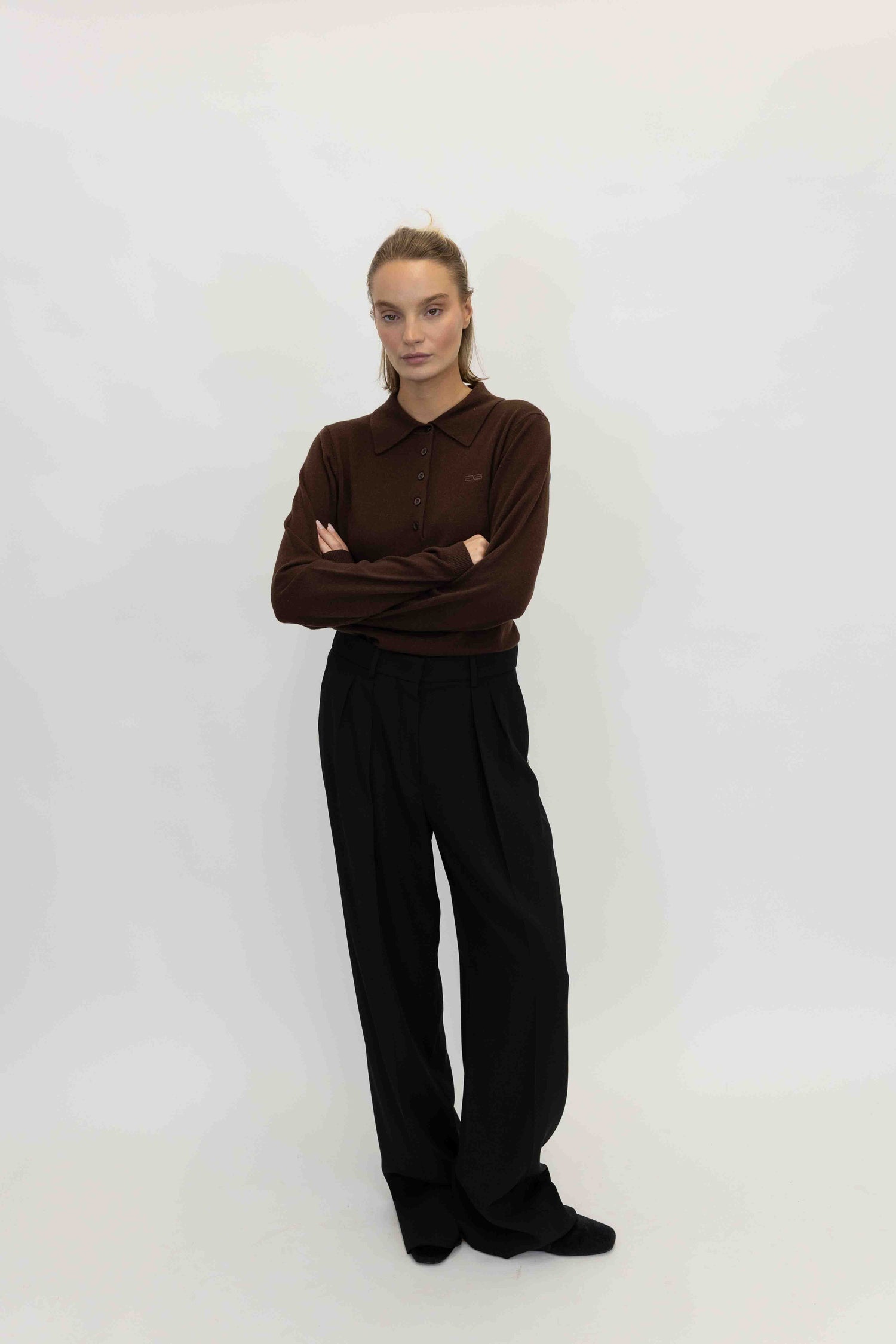 MANZI POLO PULLOVER IN DEEP BURNT BROWN PULLOVER GESTUZ 