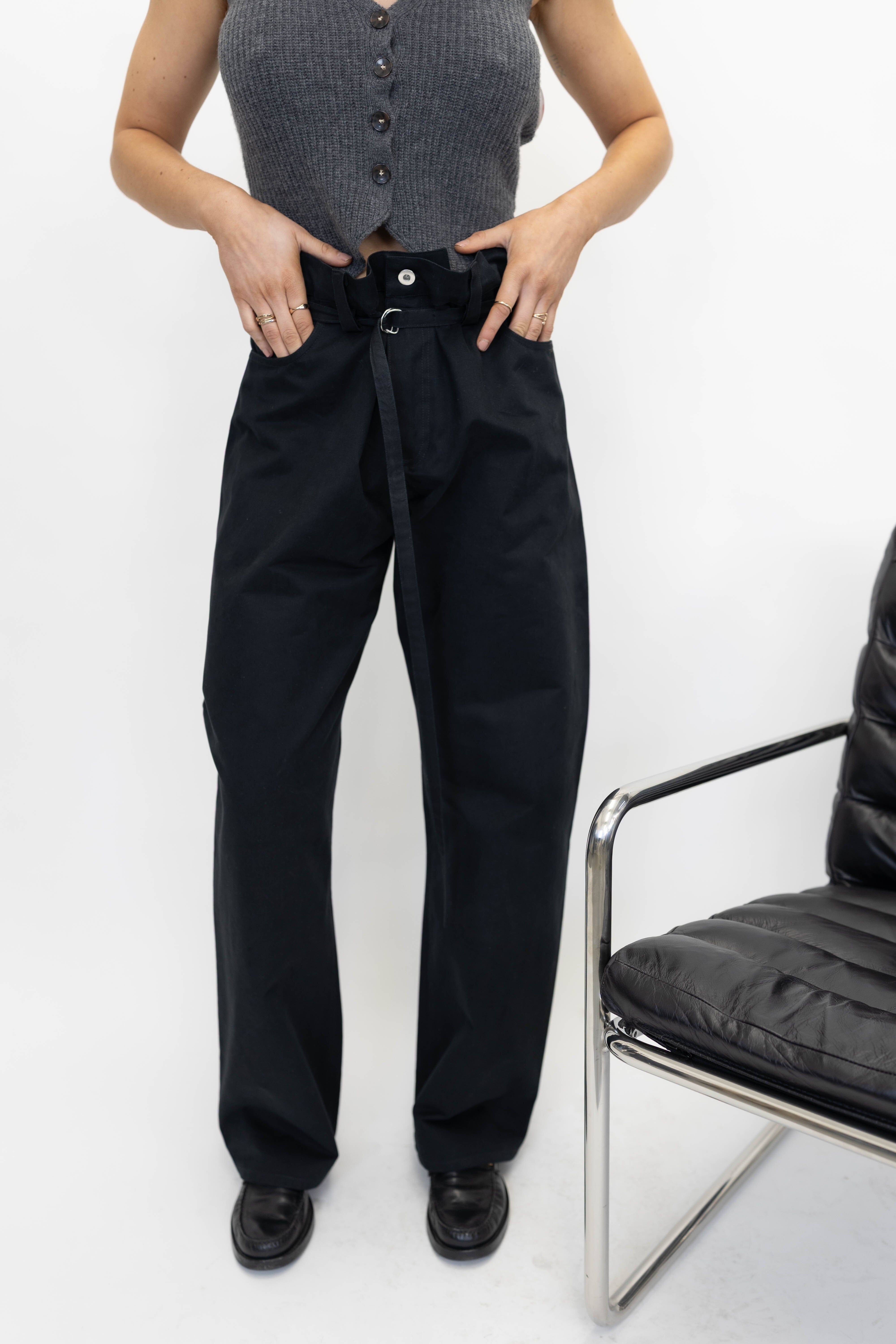 COTTON DRILL PANTS IN BLACK PANTS MAUD VENDEN BEUSSCHE 