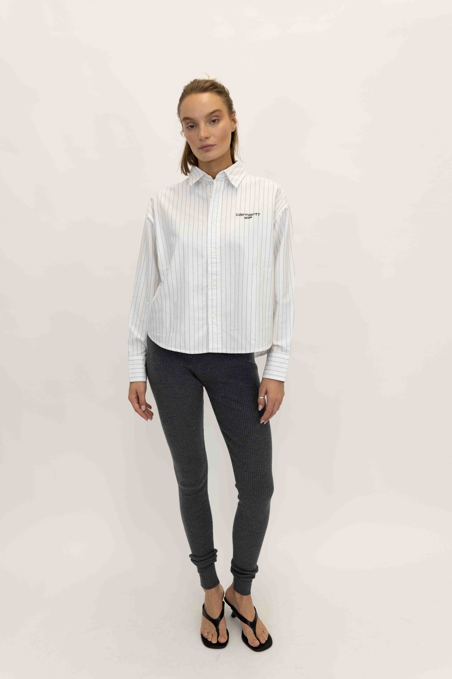W’ L/S CASSEL STRIPE SHIRT IN WHITE/BLACK SHIRT CARHARTT 