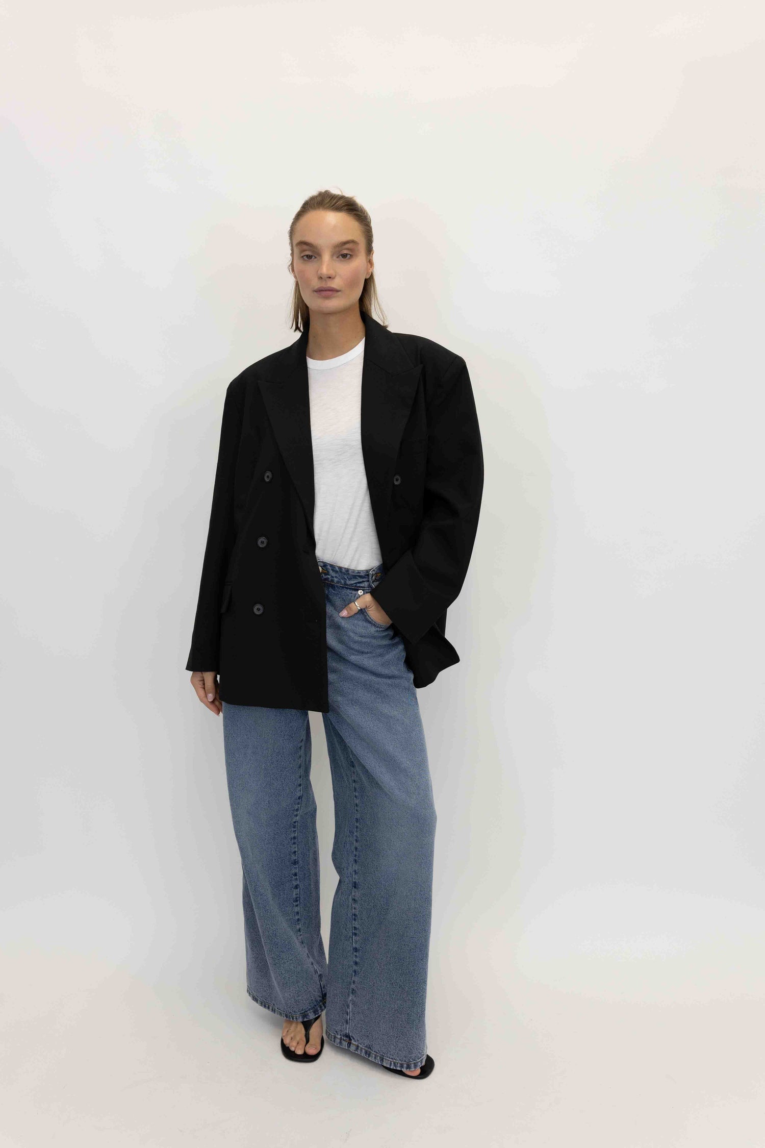 OVERSIZED BLAZER IN BLACK BLAZER LA PISCINE 