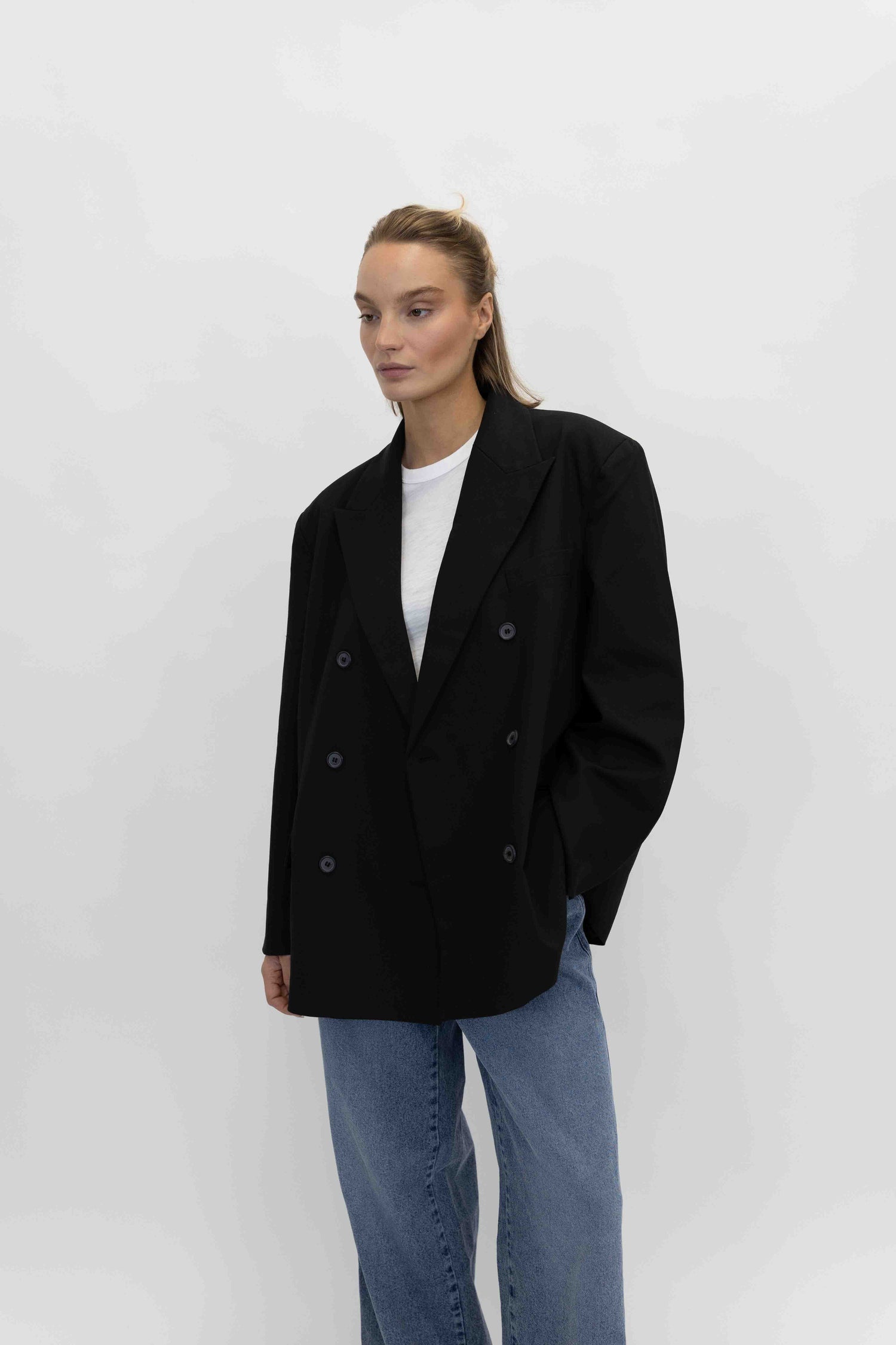OVERSIZED BLAZER IN BLACK BLAZER LA PISCINE 