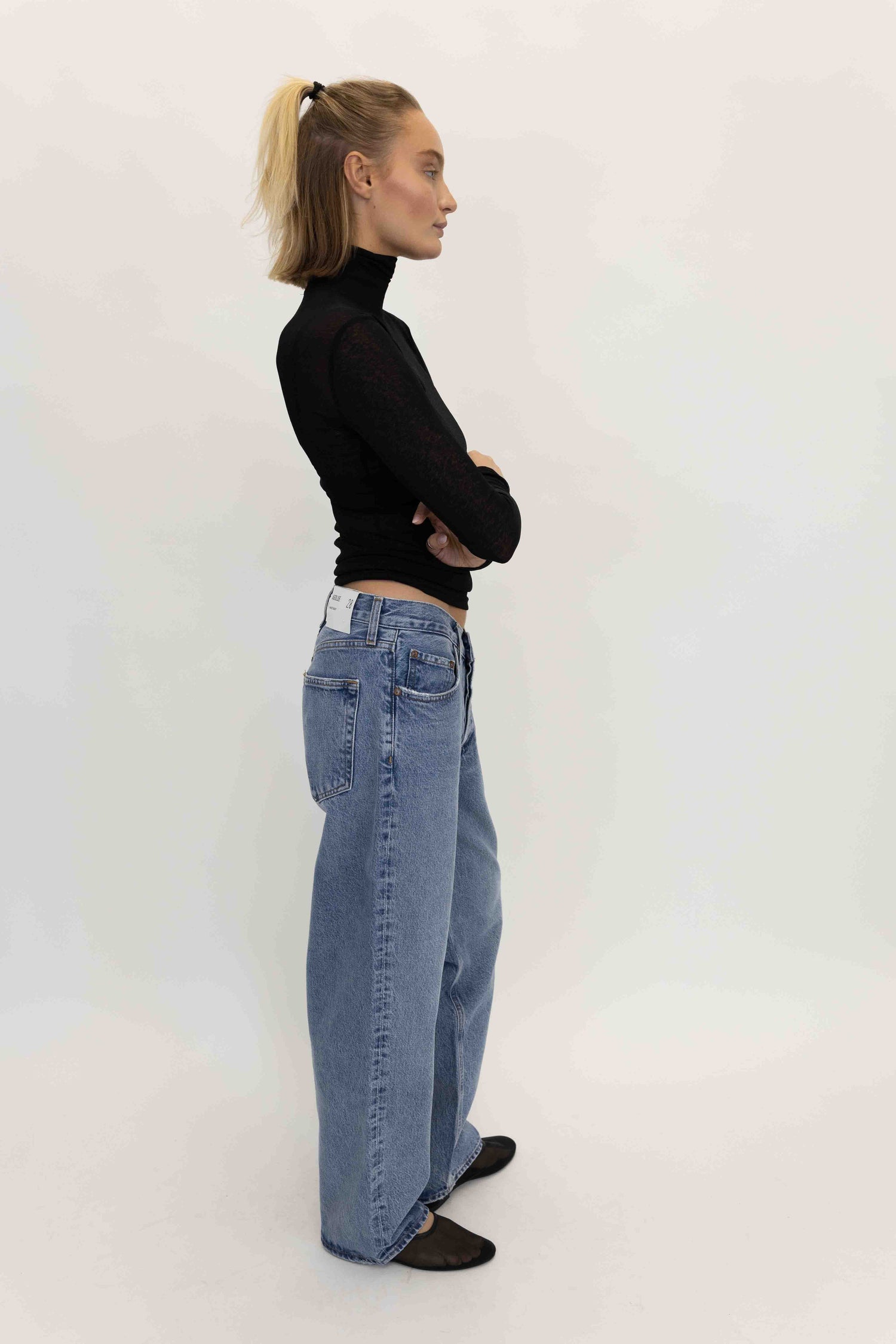 HARRI MESH JERSEY TURTLENECK TOP NANUSHKA 