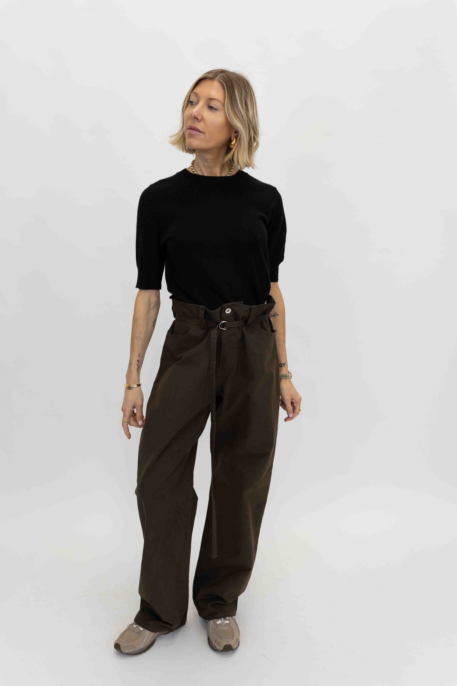 COTTON DRILL PANTS IN DARK BROWN PANTS MAUD VANDEN BEUSSCHE 