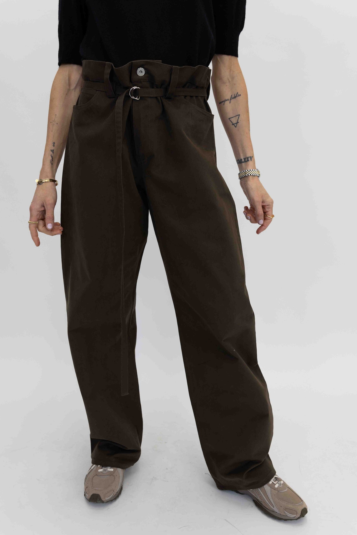COTTON DRILL PANTS IN DARK BROWN PANTS MAUD VANDEN BEUSSCHE 