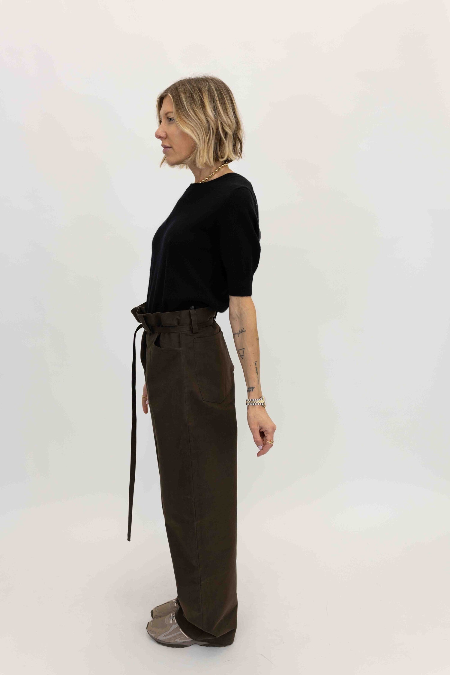 COTTON DRILL PANTS IN DARK BROWN PANTS MAUD VANDEN BEUSSCHE 
