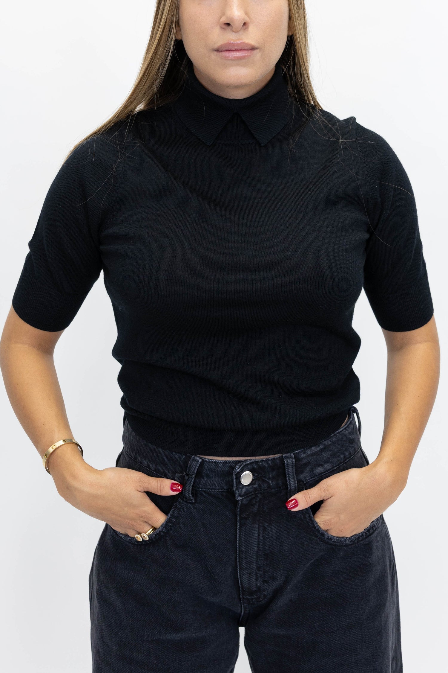 PERRY KNIT BLOUSE IN BLACK KNIT HERSKIND 