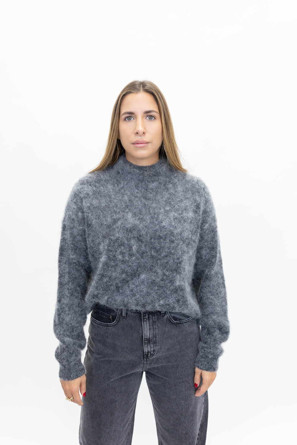 DEBBIEGZ PULLOVER NOOS IN CHARCOAL MELANGE PULLOVER GESTUZ 