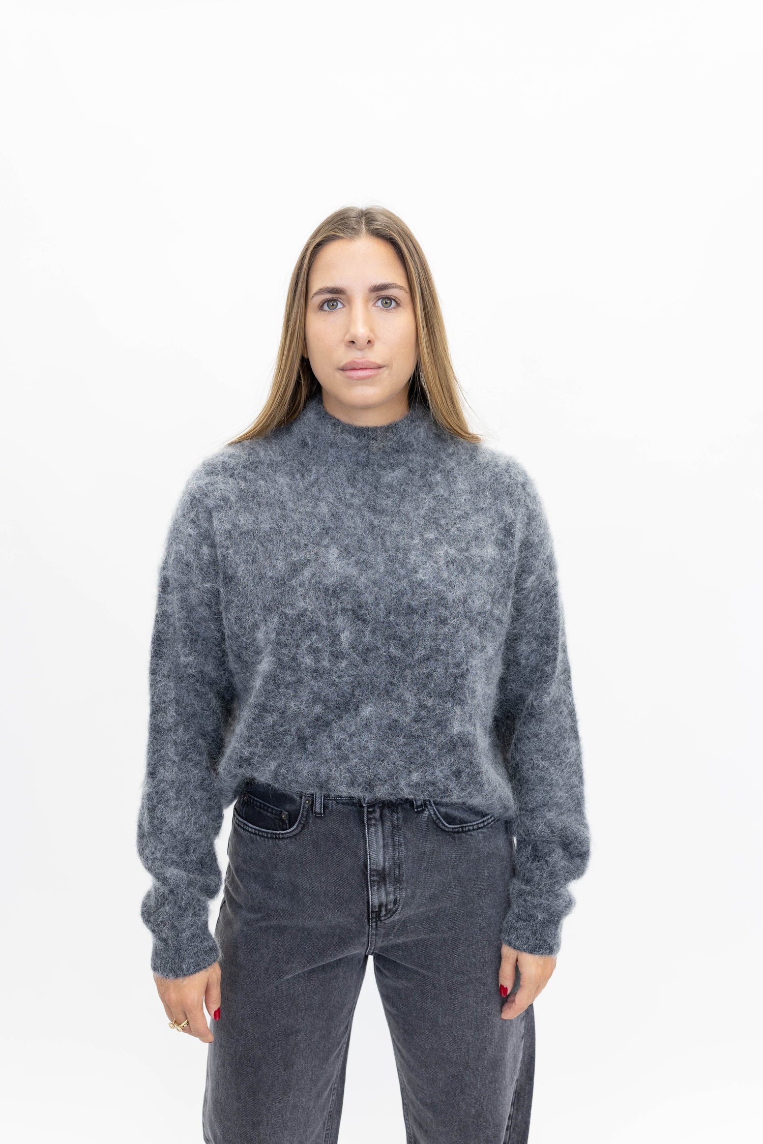 DEBBIEGZ PULLOVER NOOS IN CHARCOAL MELANGE PULLOVER GESTUZ 