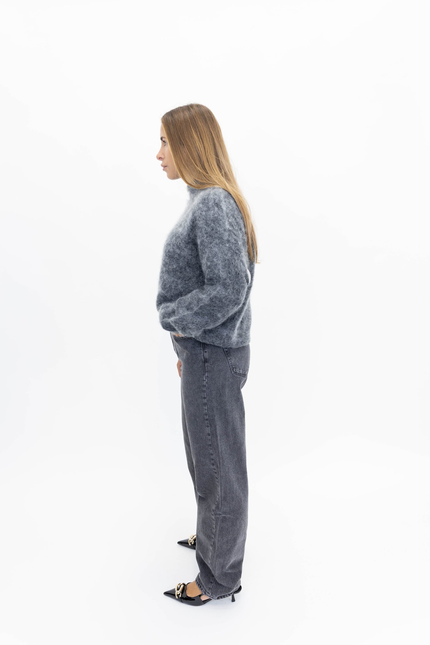 DEBBIEGZ PULLOVER NOOS IN CHARCOAL MELANGE PULLOVER GESTUZ 
