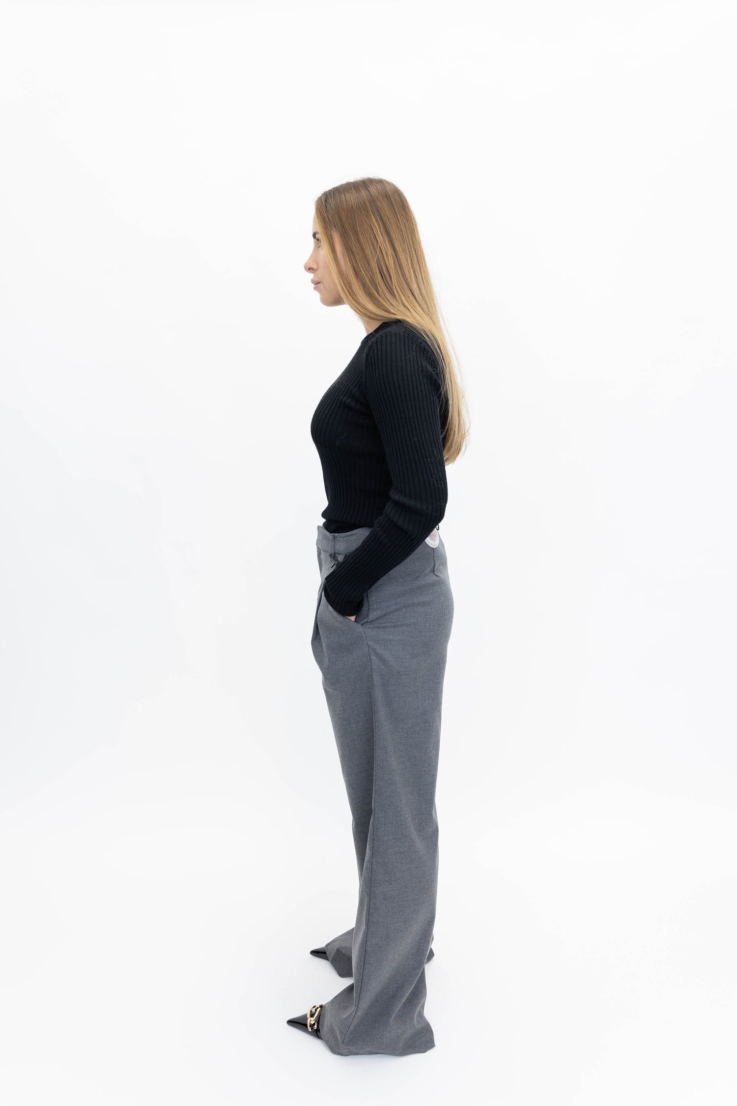 GZPAULA WIDE PANTS IN DARK GREY PANTS GESTUZ 