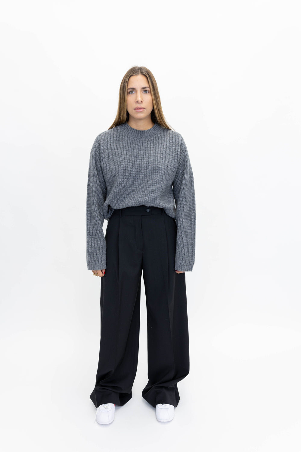 SABBY KNIT BLOUSE IN DARK GREY KNIT HERSKIND 