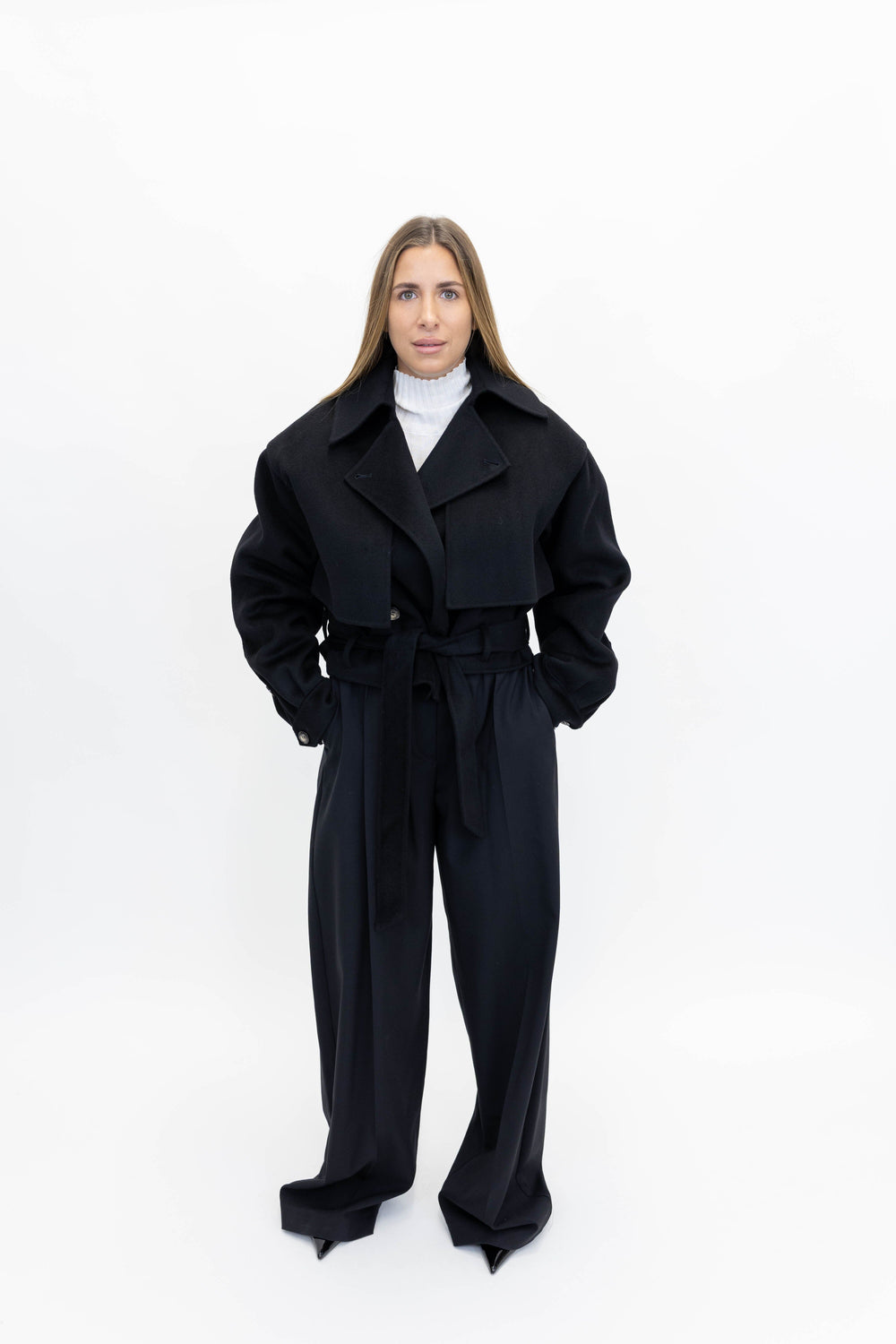 SATOYO WOOL AND SILK SHORT COAT JACKET NANUSHKA 