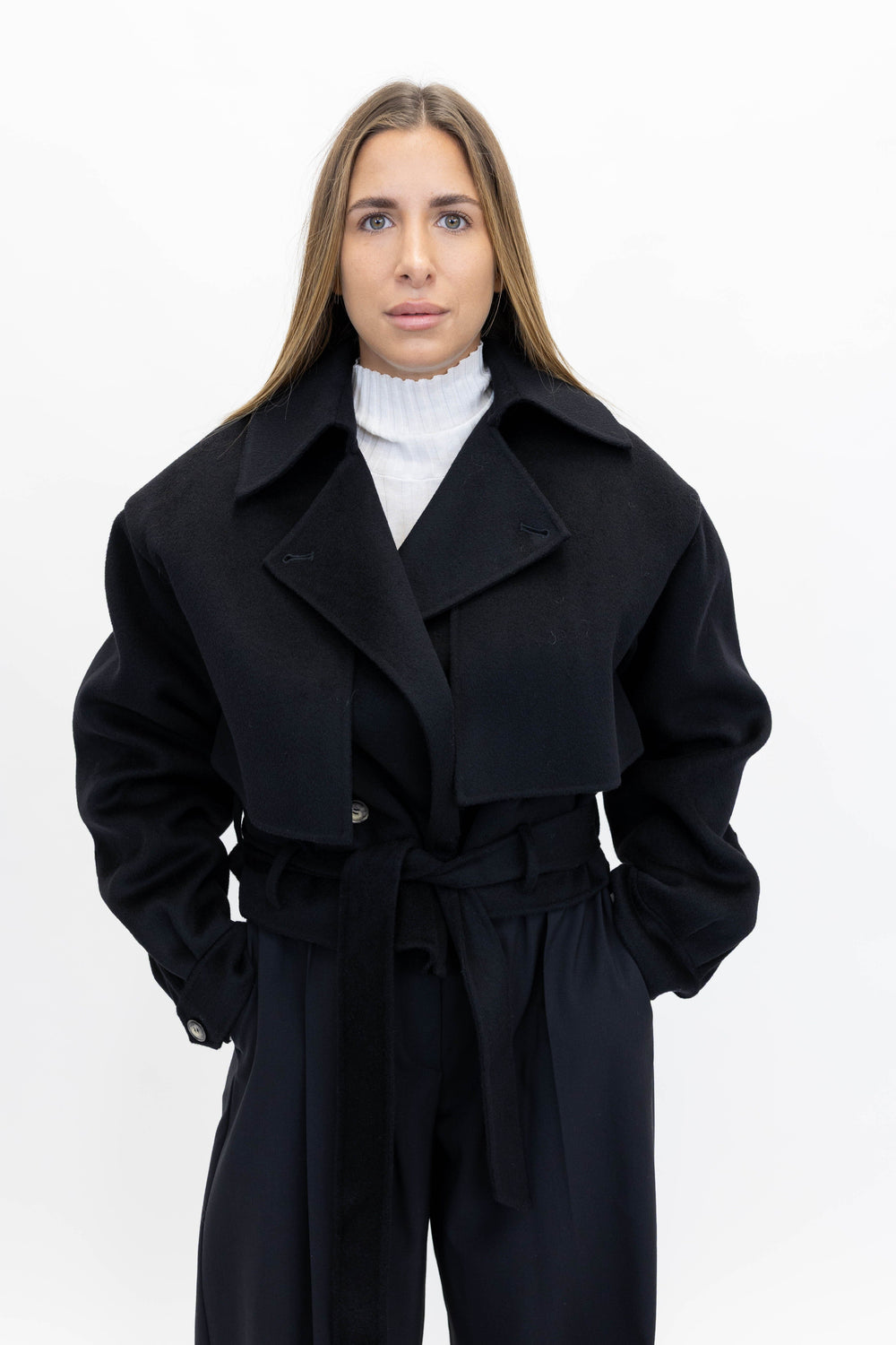 SATOYO WOOL AND SILK SHORT COAT JACKET NANUSHKA 