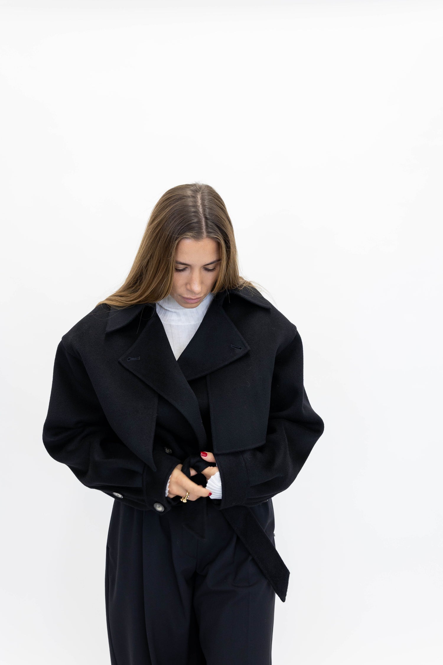 SATOYO WOOL AND SILK SHORT COAT JACKET NANUSHKA 