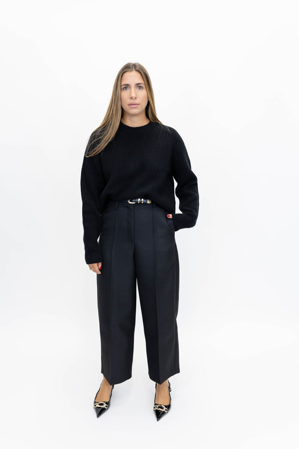 HARRIS CASHMERE BLEND BLOUSE IN BLACK KNIT HERSKIND 